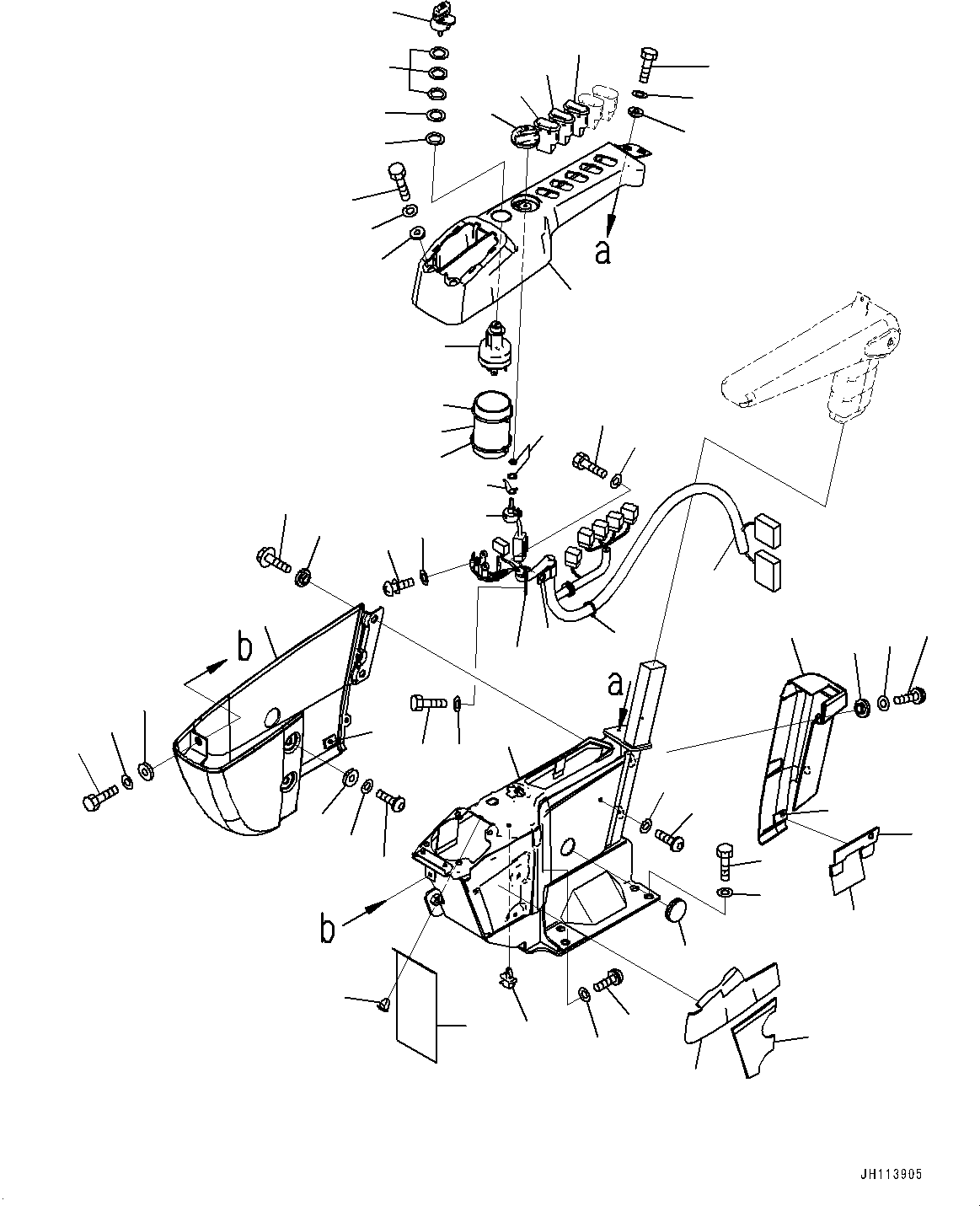 Komatsu parts book diagram for PC450LC-8R S/N 79001-UP: CAB, FLOOR, CONSOLE, R.H.(#79001-)