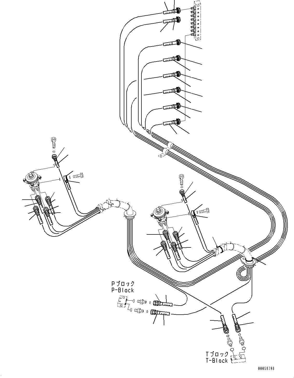 Komatsu parts book diagram for PC450LC-8R S/N 79001-UP: CAB, FLOOR, PPC VALVE PIPING FOR WORK EQUIPMENT(#79001-)