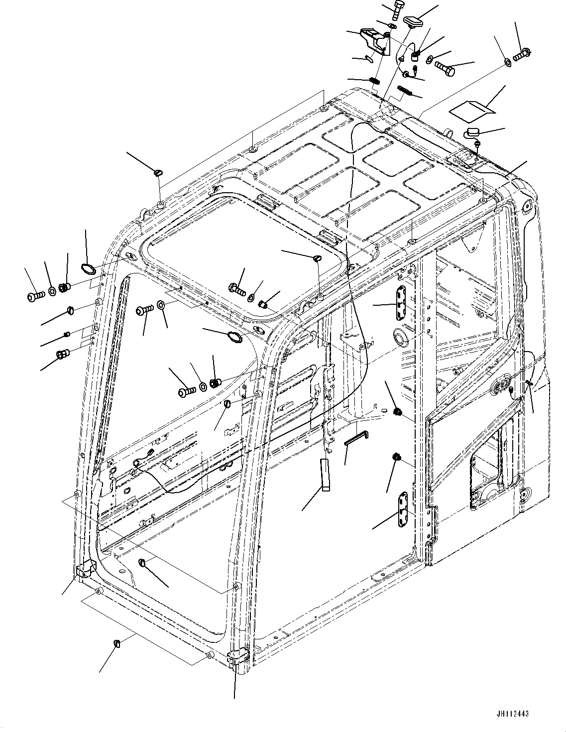 Komatsu parts book diagram for PC450LC-8R S/N 79001-UP: CAB, KOMTRAX ANTENNA (ROPS CAB, VANDALISM PROTECTION)(#79001-)
