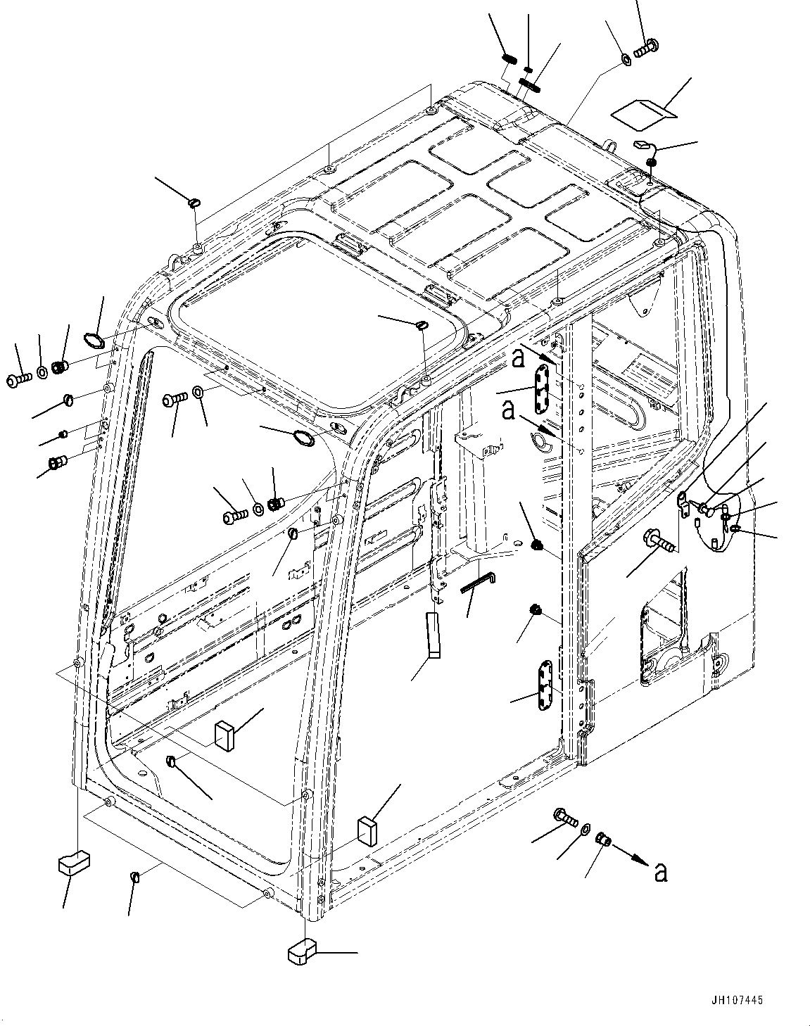 Komatsu parts book diagram for PC450LC-8R S/N 79001-UP: CAB, PLUG BOLT AND ANTENNA(#79001-)
