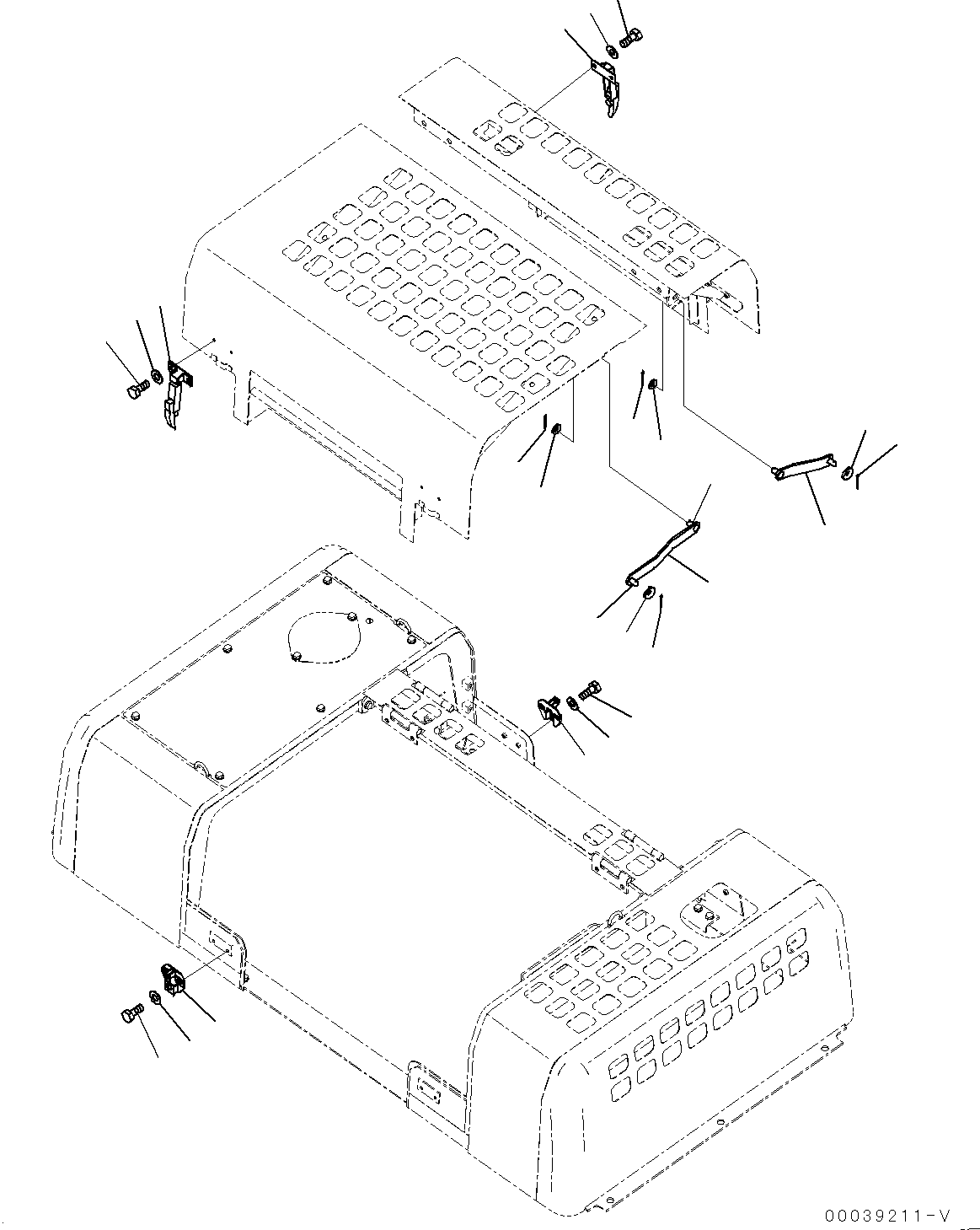 Komatsu parts book diagram for PC450LC-8R S/N 79001-UP: ENGINE HOOD, CATCHER AND STAY(#75001-)