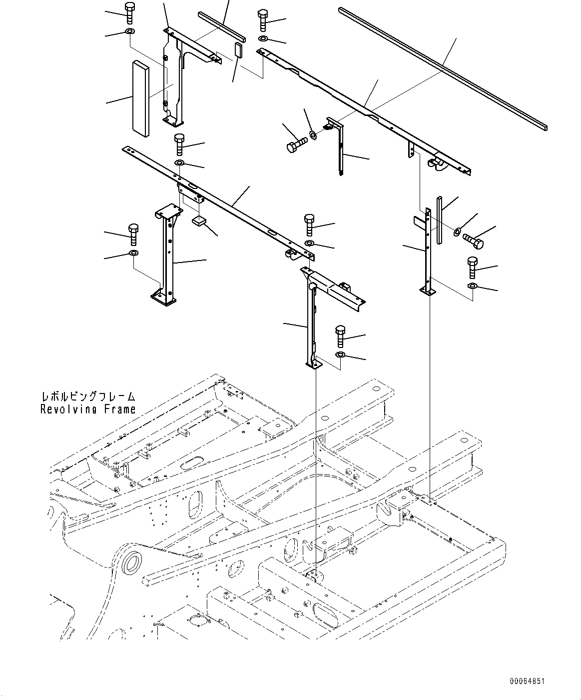 Komatsu parts book diagram for PC450LC-8R S/N 79001-UP: FRAME, (#75001-)