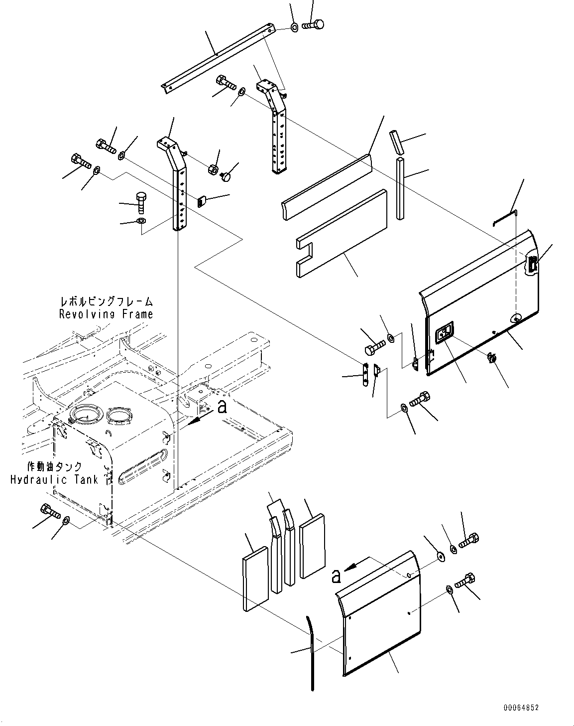 Komatsu parts book diagram for PC450LC-8R S/N 79001-UP: DOOR L.H., (#75001-76011)