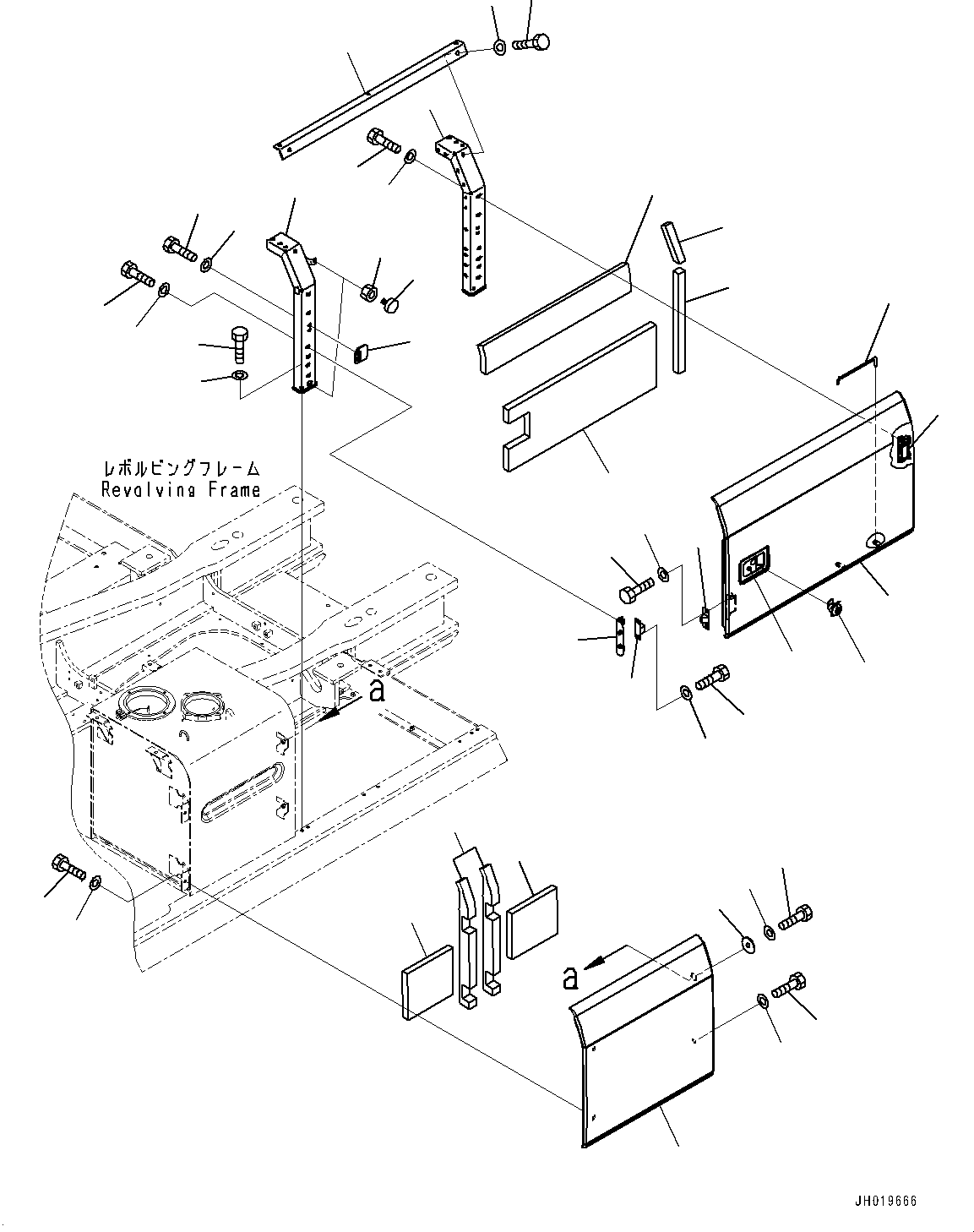Komatsu parts book diagram for PC450LC-8R S/N 79001-UP: DOOR L.H., (#76391-)