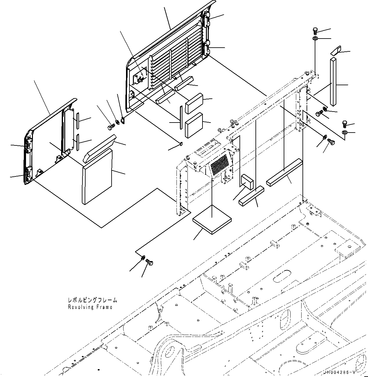 Komatsu parts book diagram for PC450LC-8R S/N 79001-UP: DOOR R.H., COVER (1/2)(#75001-)