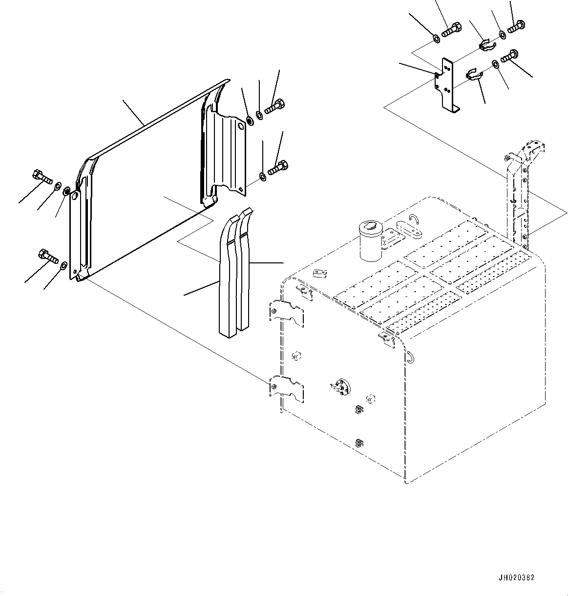 Komatsu parts book diagram for PC450LC-8R S/N 79001-UP: DOOR R.H., COVER (2/2)(#76012-)