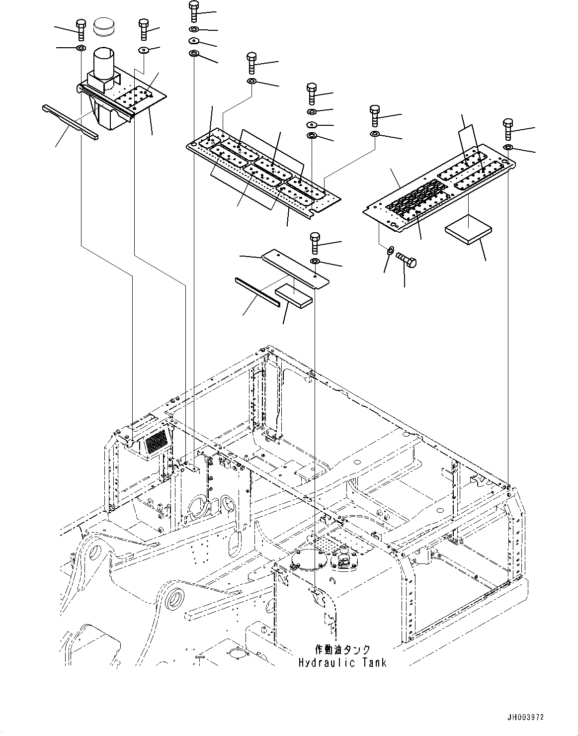 Komatsu parts book diagram for PC450LC-8R S/N 79001-UP: UPPER COVER, COVER(#75097-75203)