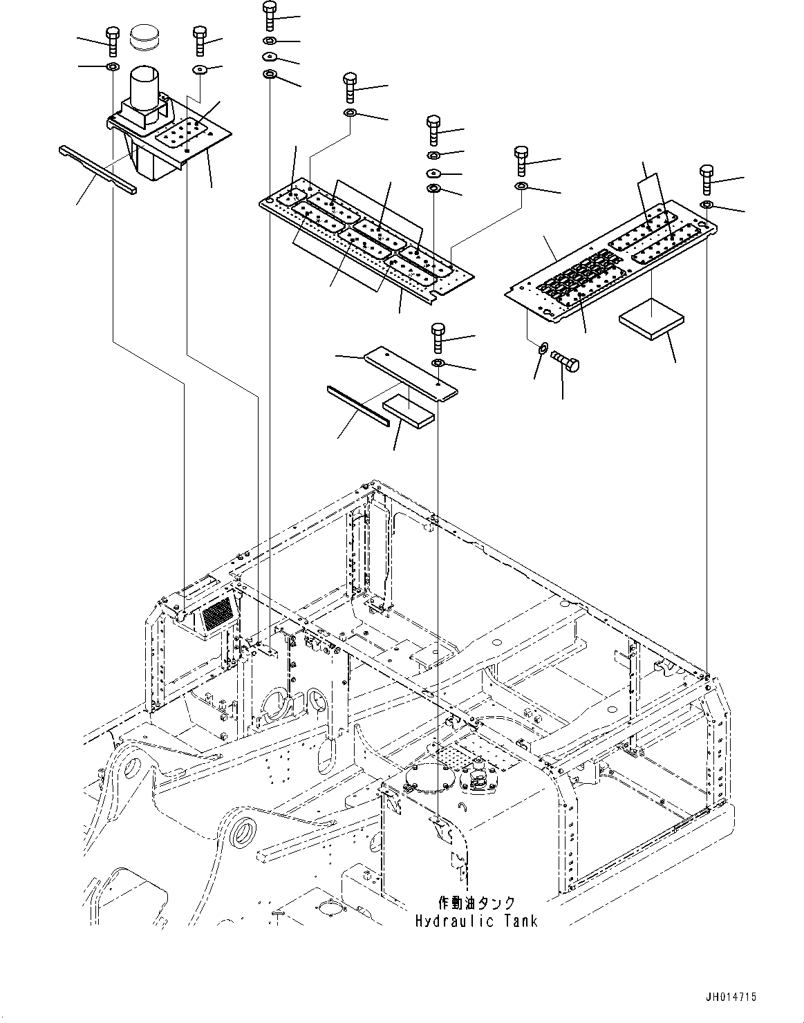 Komatsu parts book diagram for PC450LC-8R S/N 79001-UP: UPPER COVER, COVER(#75204-)
