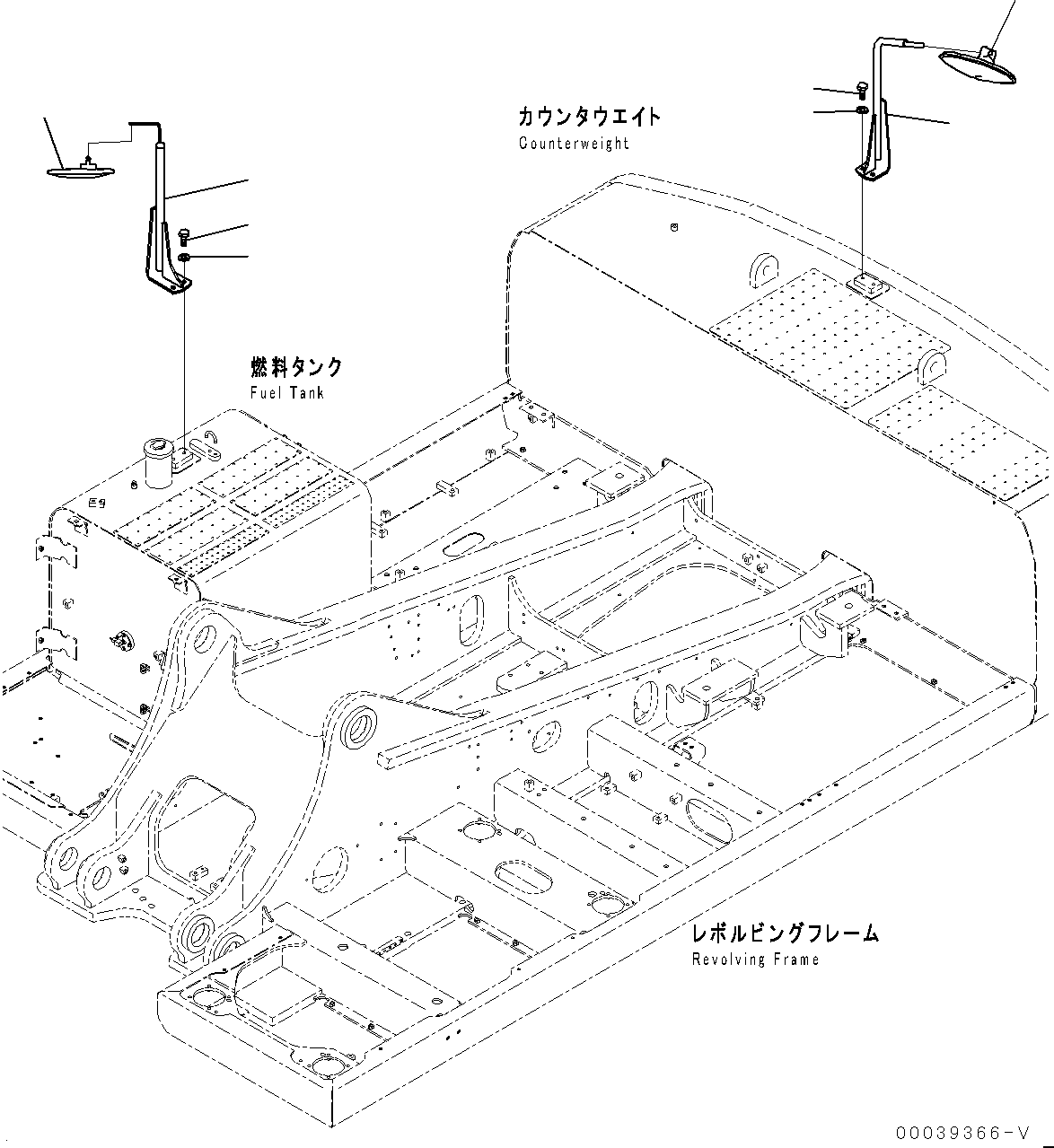 Komatsu parts book diagram for PC450LC-8R S/N 79001-UP: REARVIEW MIRROR, (#75001-)