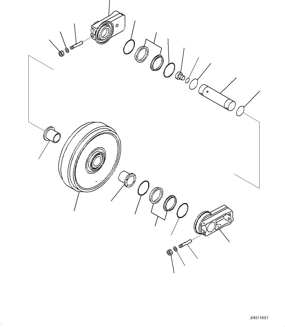 Komatsu parts book diagram for PC450LC-8R S/N 79001-UP: FRONT IDLER AND IDLER CUSHION, FRONT IDLER(#75721-)