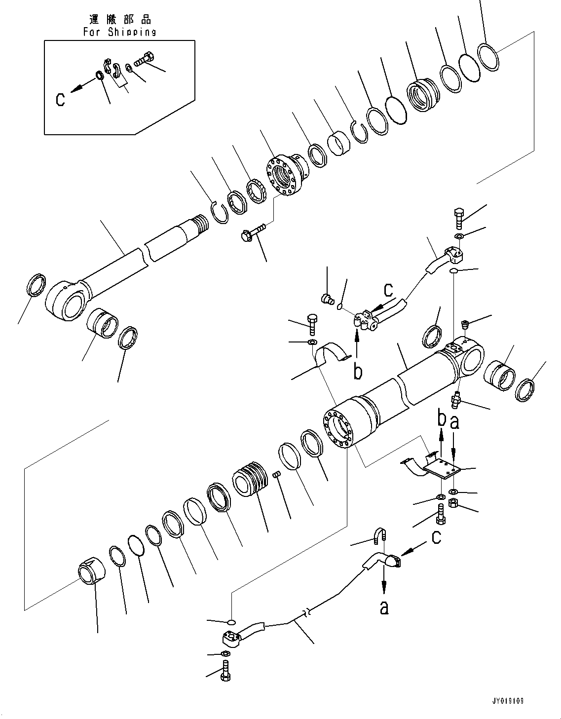 Komatsu parts book diagram for PC450LC-8R S/N 79001-UP: BOOM CYLINDER, R.H.(#75001-76863)