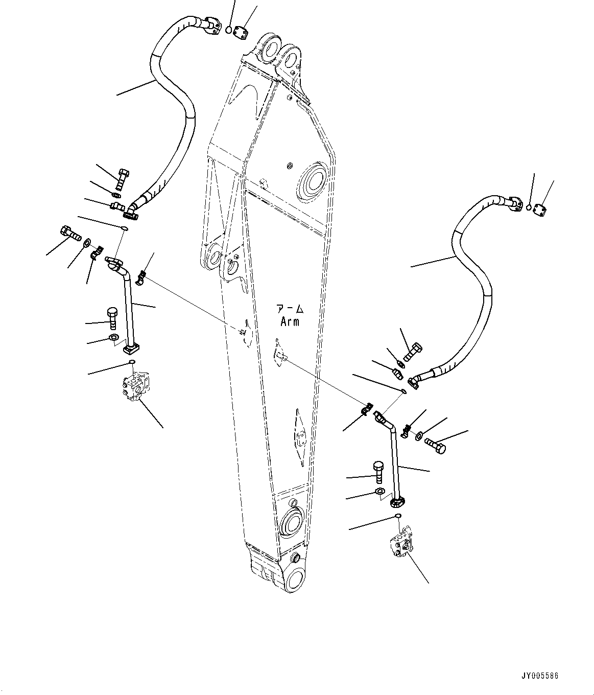 Komatsu parts book diagram for PC450LC-8R S/N 79001-UP: ARM, ADDITIONAL PIPING(#76518-)