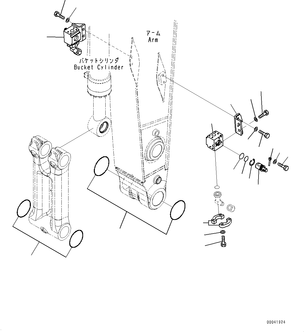 Komatsu parts book diagram for PC450LC-8R S/N 79001-UP: ARM, VALVE AND SPACER(#76518-76726)