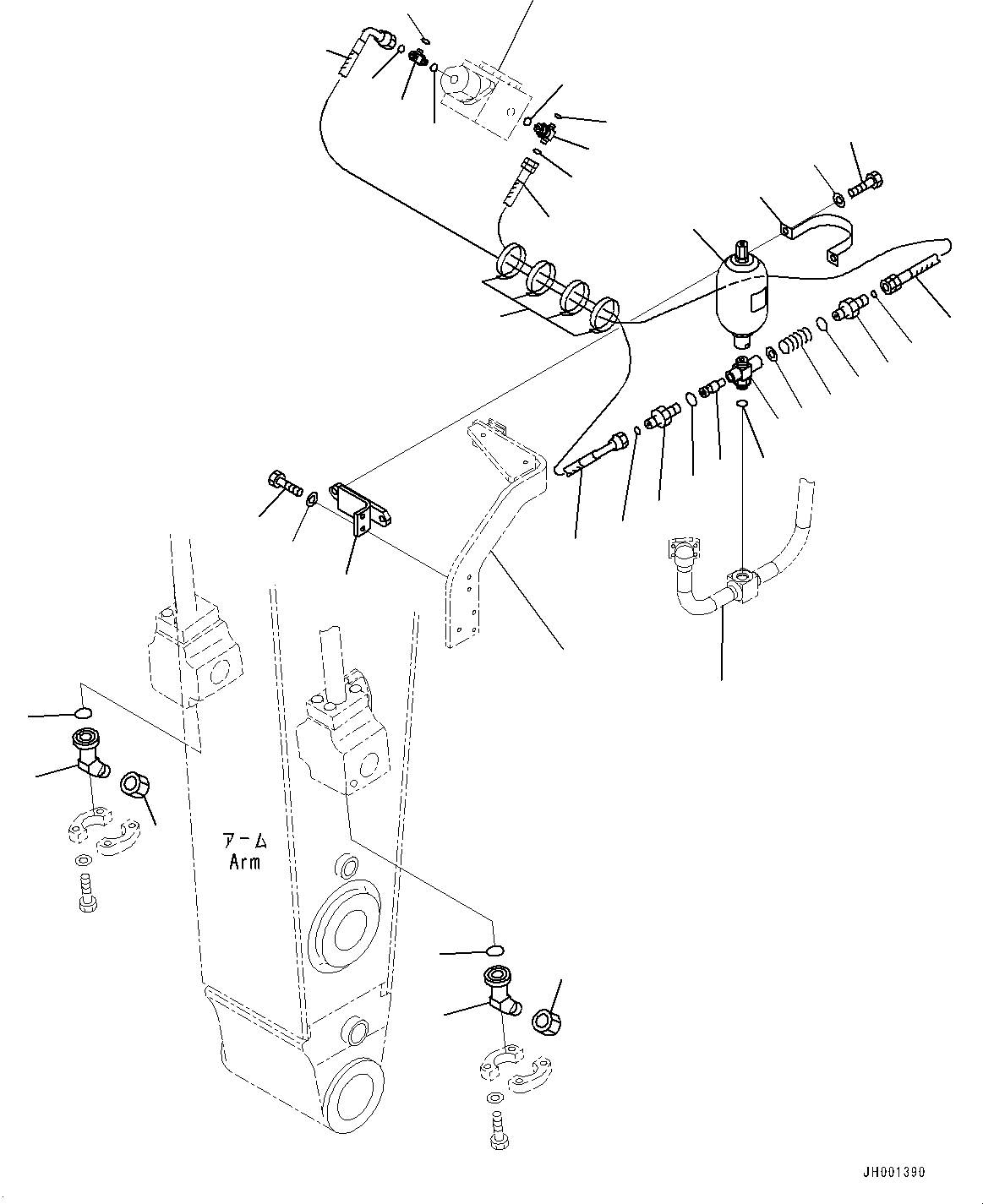Komatsu parts book diagram for PC450LC-8R S/N 79001-UP: BREAKER ADAPTER, (NIPPON PNEUMATIC BREAKER KIT)(#75001-76546)
