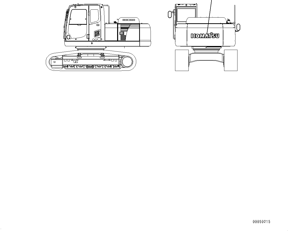 Komatsu parts book diagram for PC450LC-8R S/N 79001-UP: KOMATSU LOGO, (WITHOUT BOOM)(#75001-)