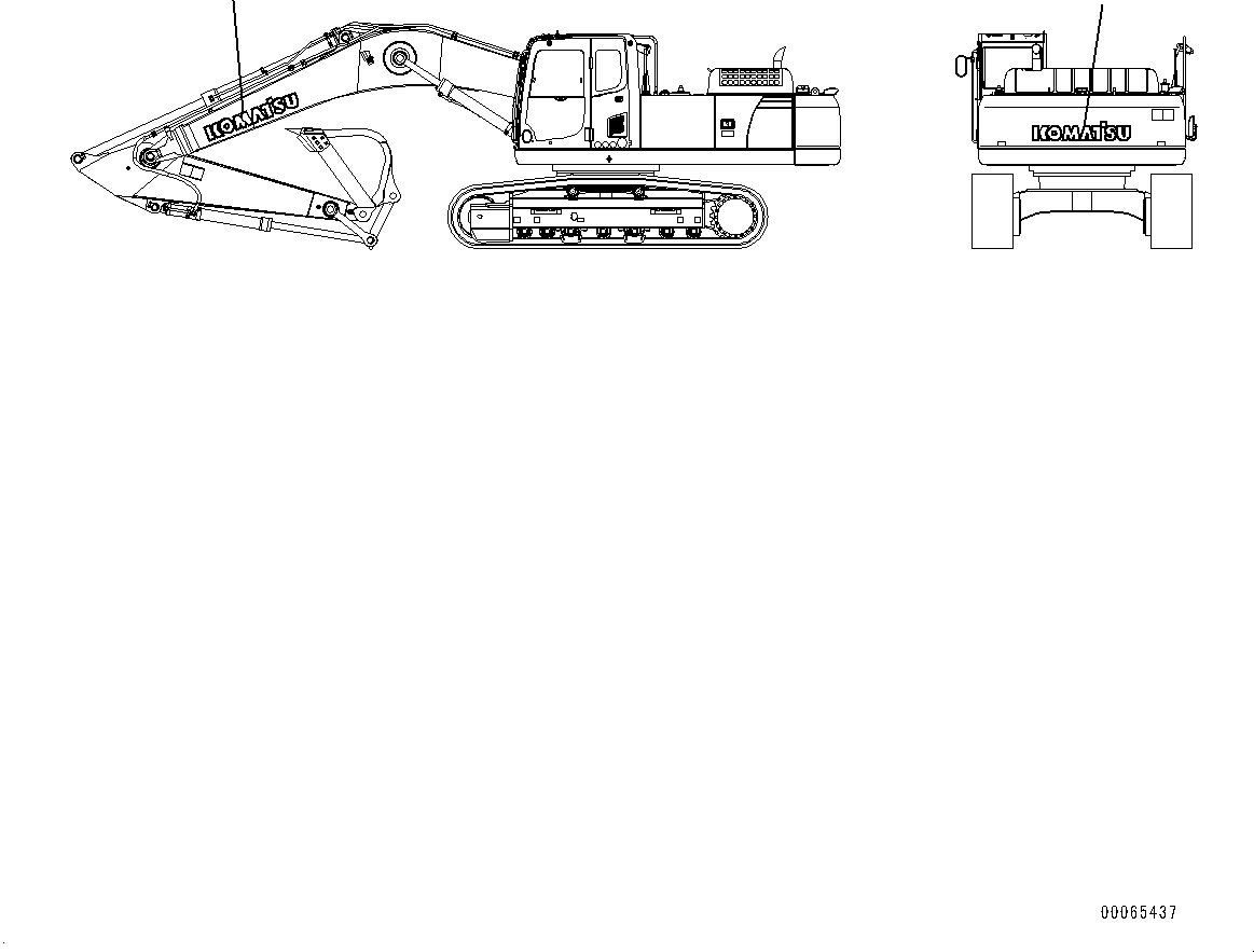 Komatsu parts book diagram for PC450LC-8R S/N 79001-UP: KOMATSU LOGO, (#75001-)