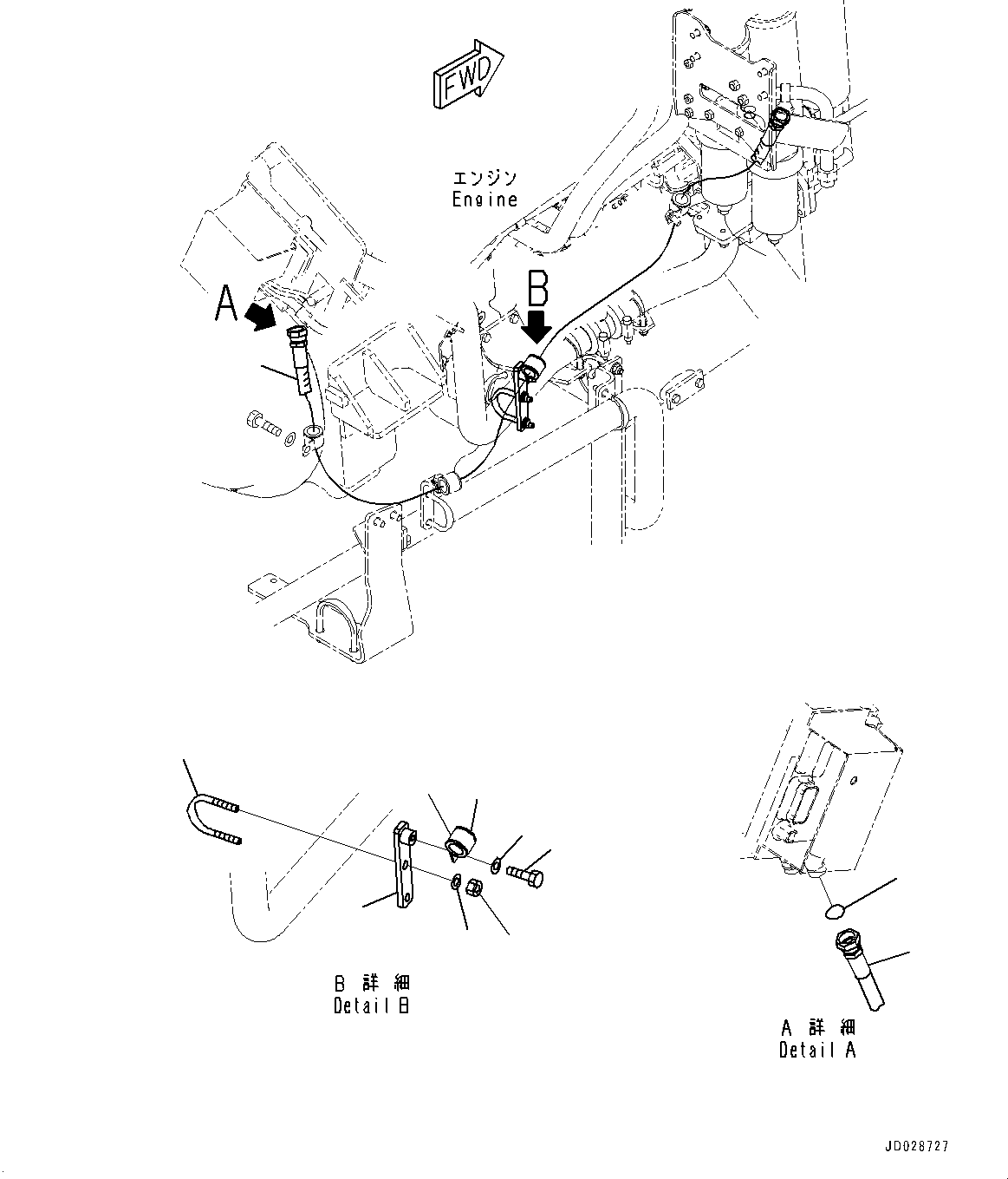 Komatsu parts book diagram for HD785-7 S/N 37001-UP: ENGINE RELATED PARTS, COOLING PLATE TO WATER SEPARATOR R.H.(#37001-)