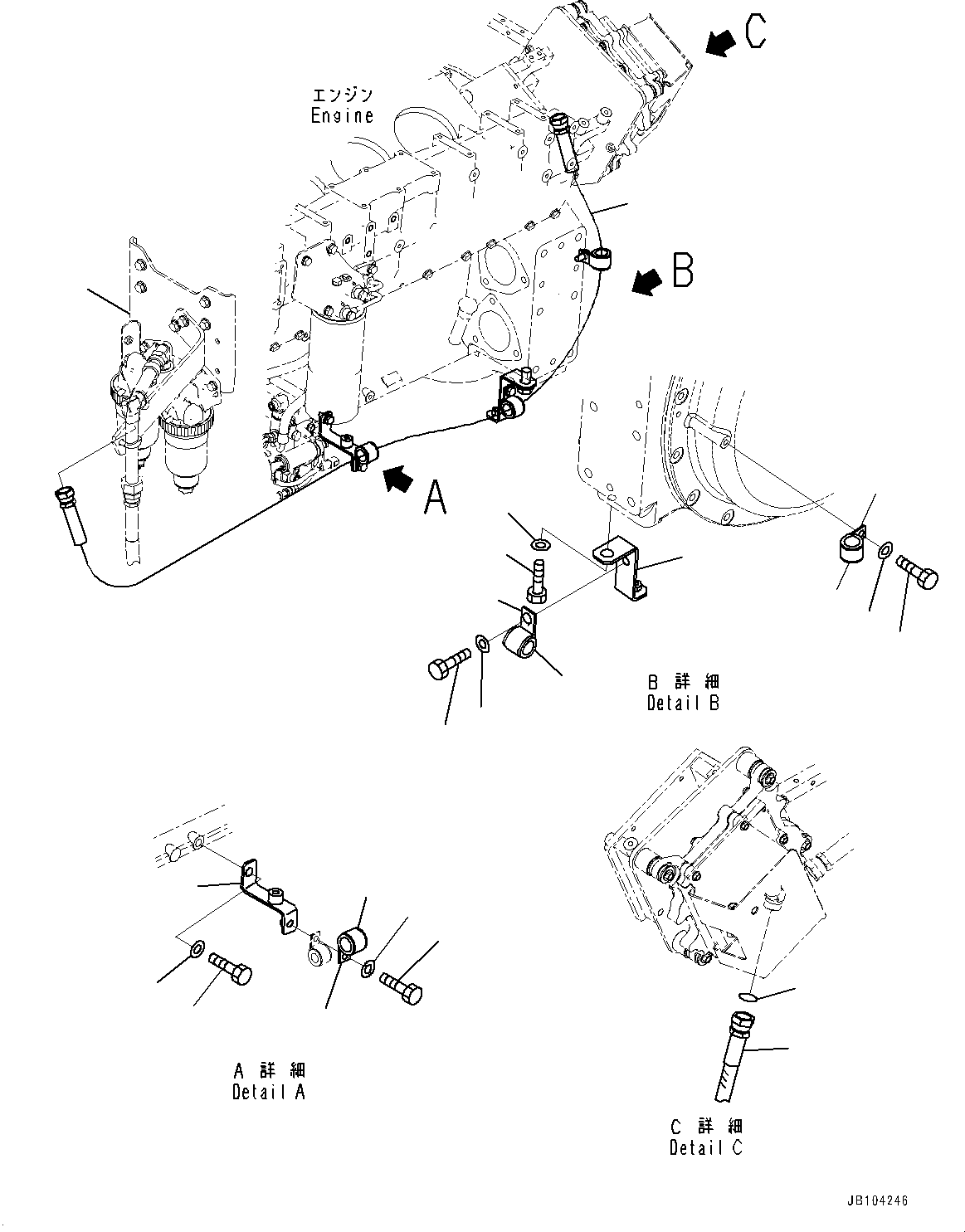 Komatsu parts book diagram for HD785-7 S/N 37001-UP: ENGINE RELATED PARTS, COOLING PLATE TO WATER SEPARATOR L.H.(#37001-)