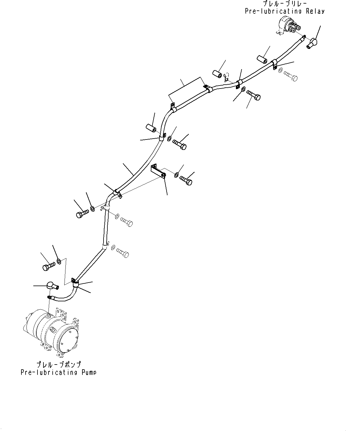 Komatsu parts book diagram for HD785-7 S/N 37001-UP: ENGINE RELATED PARTS, PRE-LUBRICATION ELECTRICAL(#37001-)