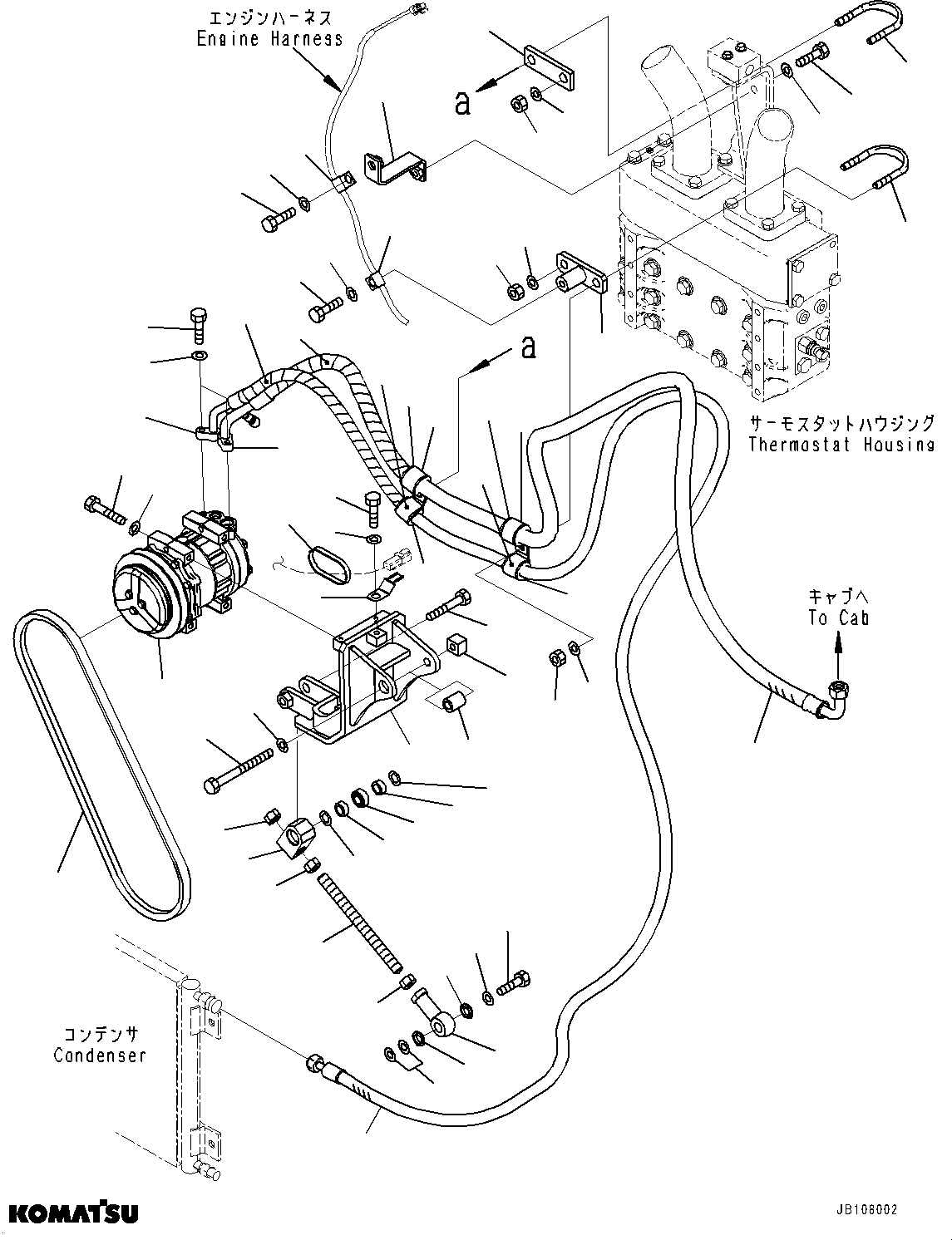 Komatsu parts book diagram for HD785-7 S/N 37001-UP: ENGINE RELATED PARTS, AIR CONDITIONER RELATED PARTS (1/2)(#37001-)