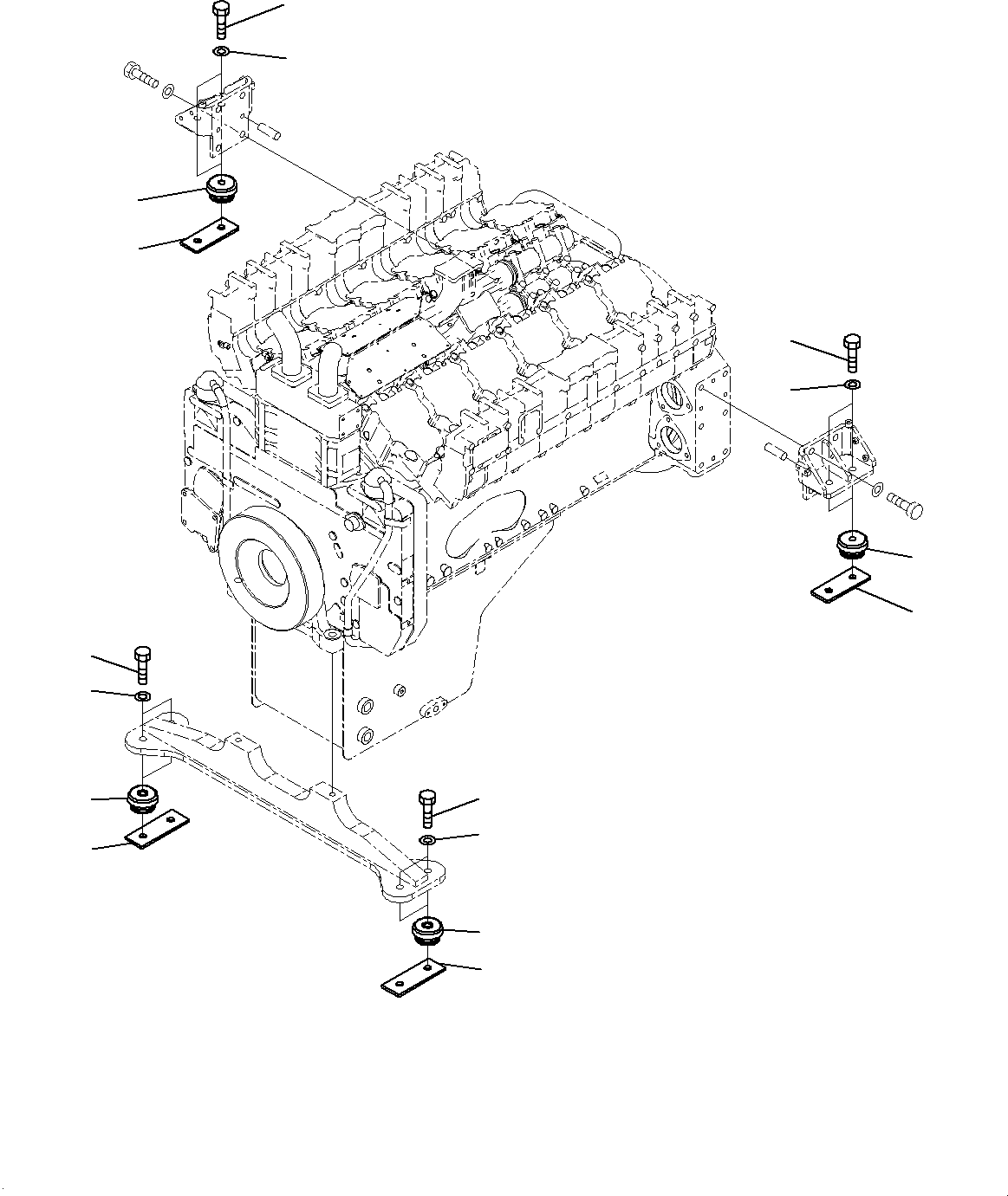 Komatsu parts book diagram for HD785-7 S/N 37001-UP: ENGINE MOUNTING, MOUNTING(#30001-)