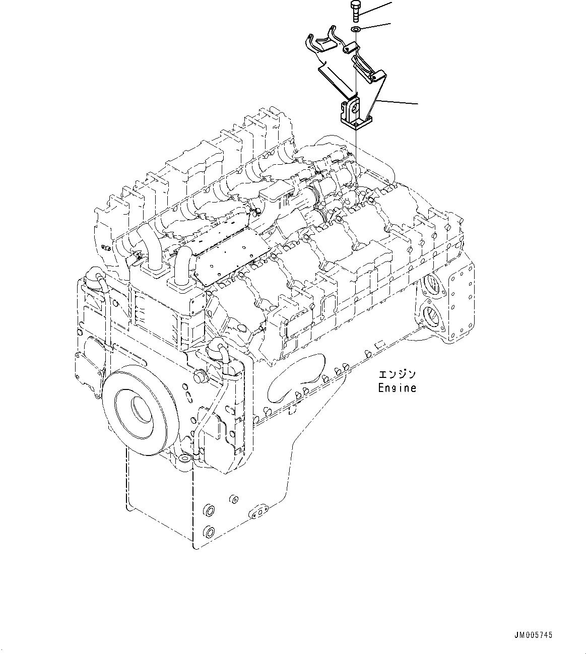 Komatsu parts book diagram for HD785-7 S/N 37001-UP: ENGINE MOUNTING, EXHAUST BRACKET(#30702-)
