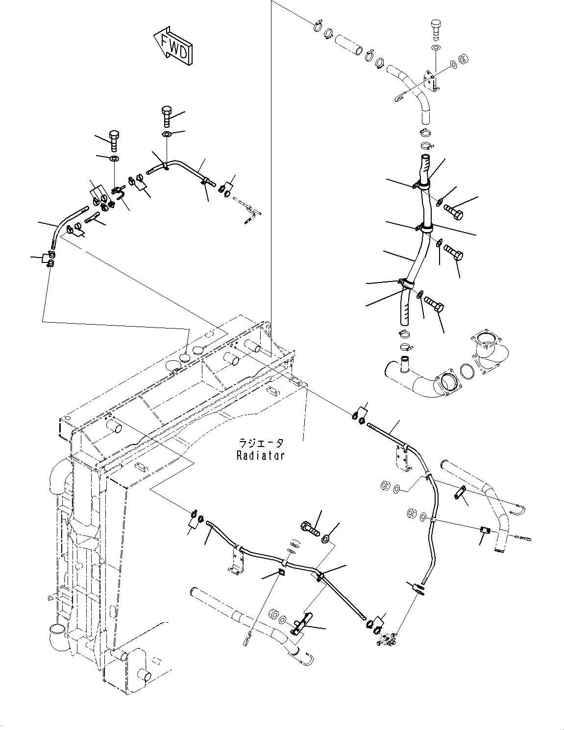 Komatsu parts book diagram for HD785-7 S/N 37001-UP: COOLING SYSTEM, COOLANT PIPING (2/3)(#37001-)