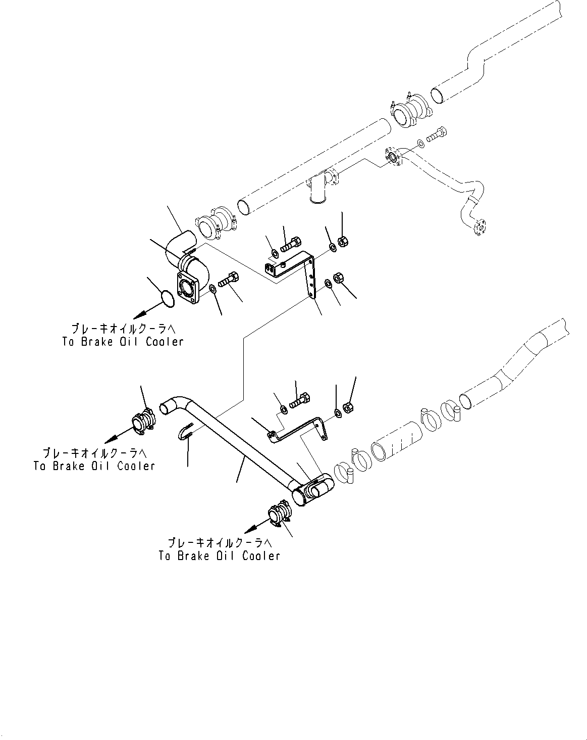 Komatsu parts book diagram for HD785-7 S/N 37001-UP: COOLING SYSTEM, BRAKE COOLER PIPING(#30001-)