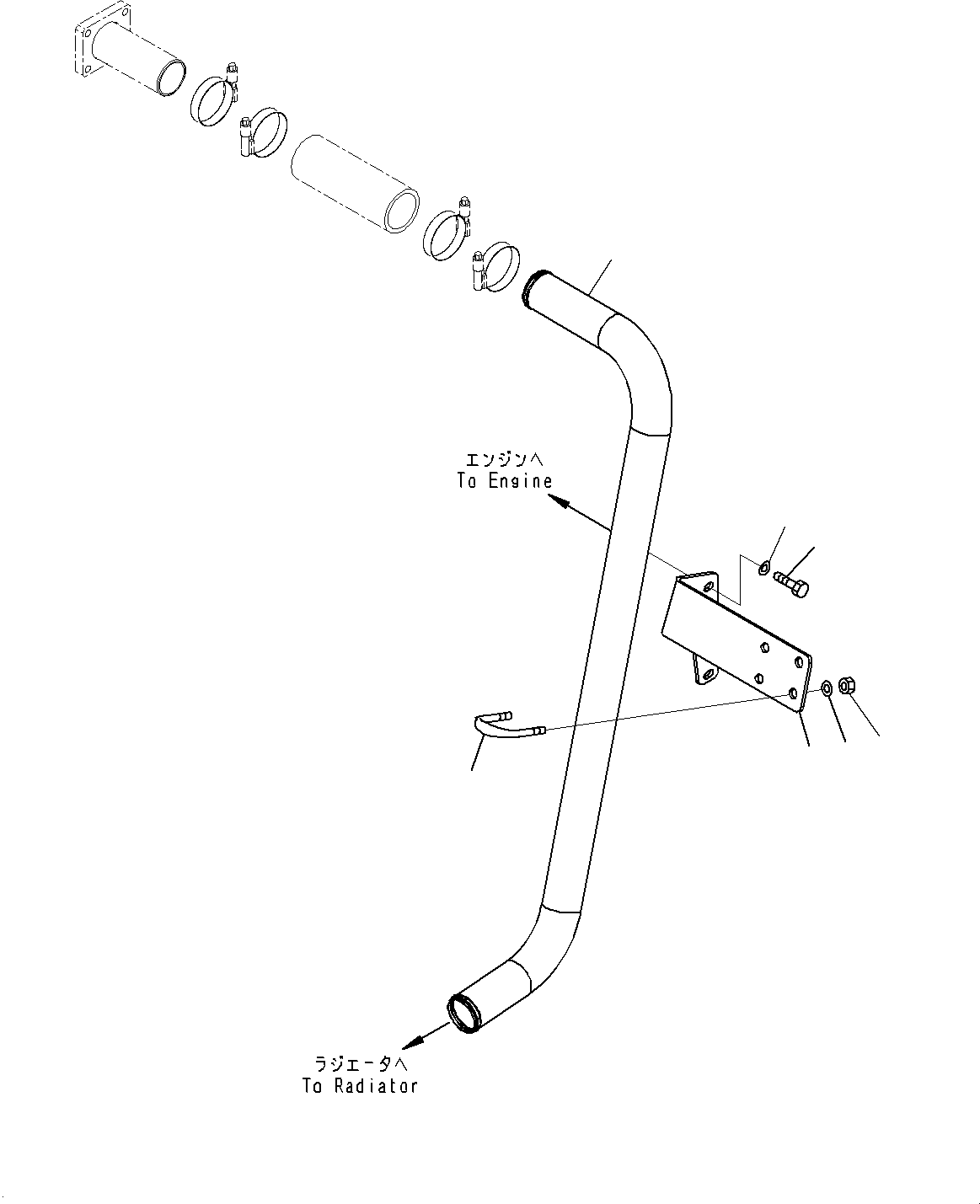 Komatsu parts book diagram for HD785-7 S/N 37001-UP: COOLANT PIPING, BYPASS TUBE(#30001-)