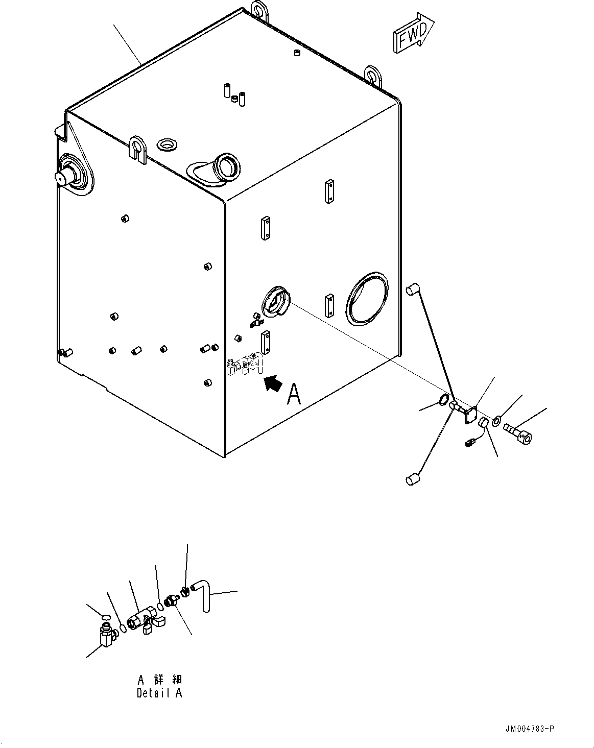 Komatsu parts book diagram for HD785-7 S/N 37001-UP: FUEL TANK, TANK(#30473-)