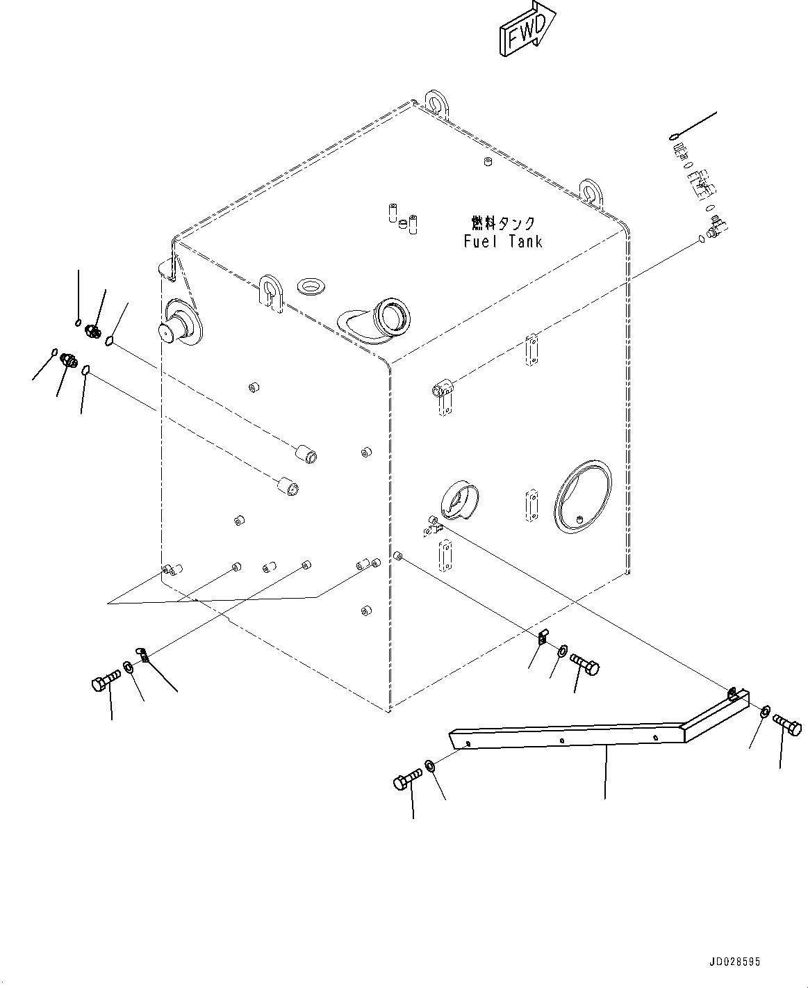 Komatsu parts book diagram for HD785-7 S/N 37001-UP: FUEL TANK, RELATED PARTS(#30001-)