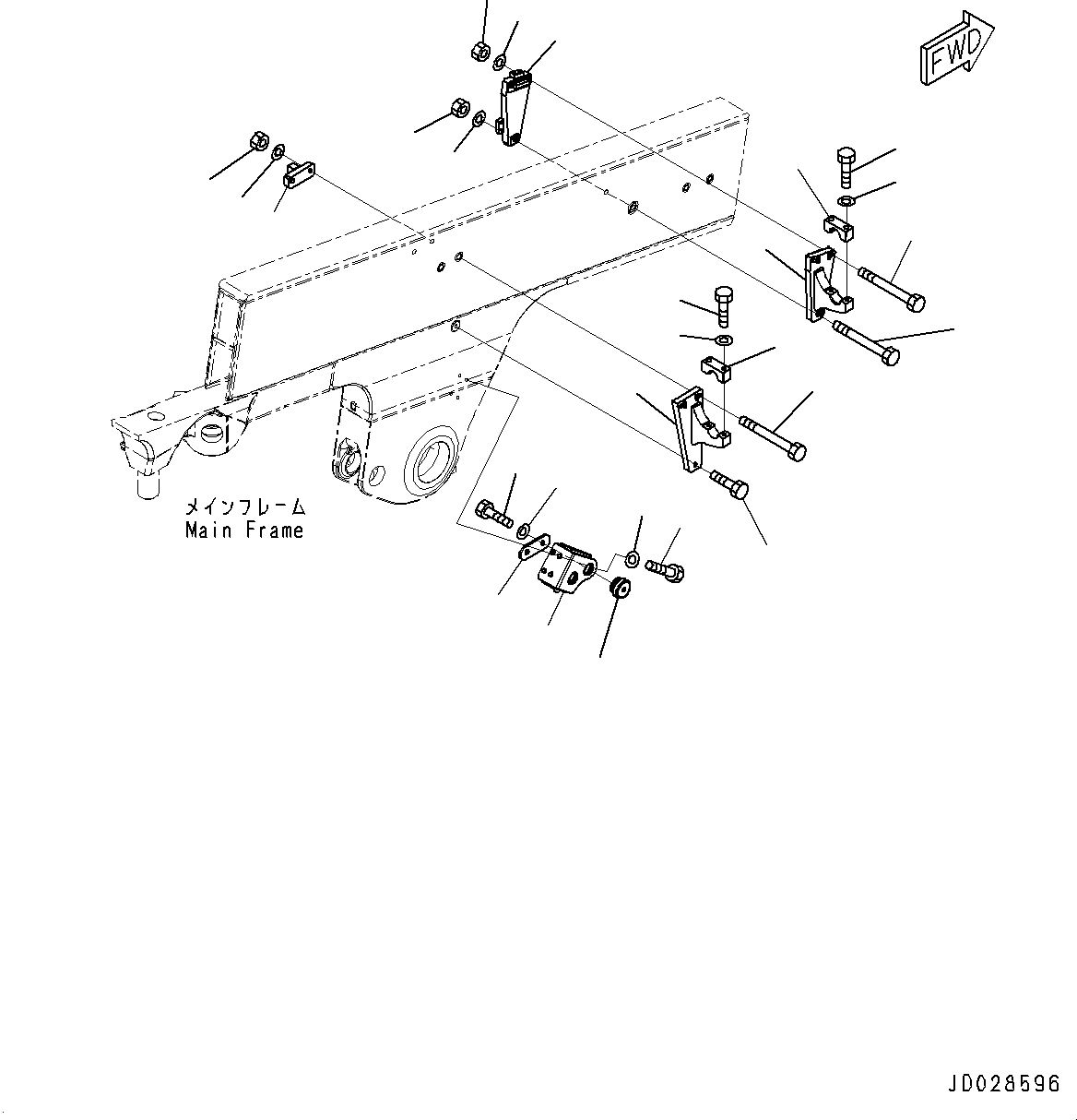 Komatsu parts book diagram for HD785-7 S/N 37001-UP: FUEL TANK, MOUNTING(#30001-)
