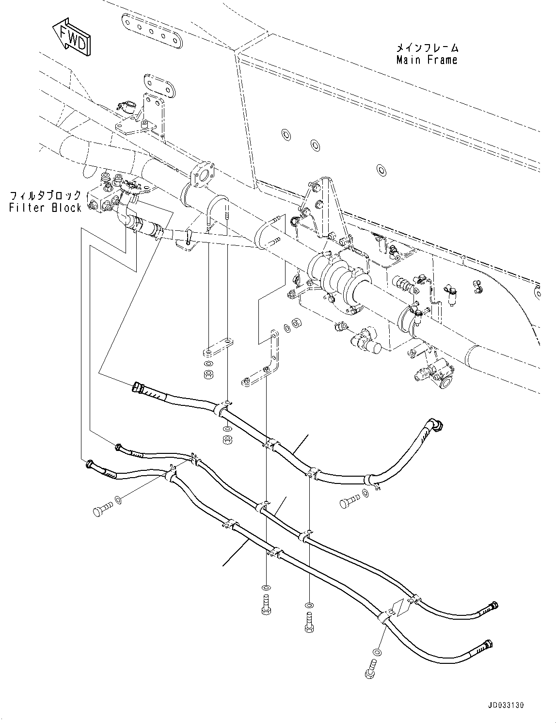 Komatsu parts book diagram for HD785-7 S/N 37001-UP: FUEL PIPING, HOSE(#30001-)