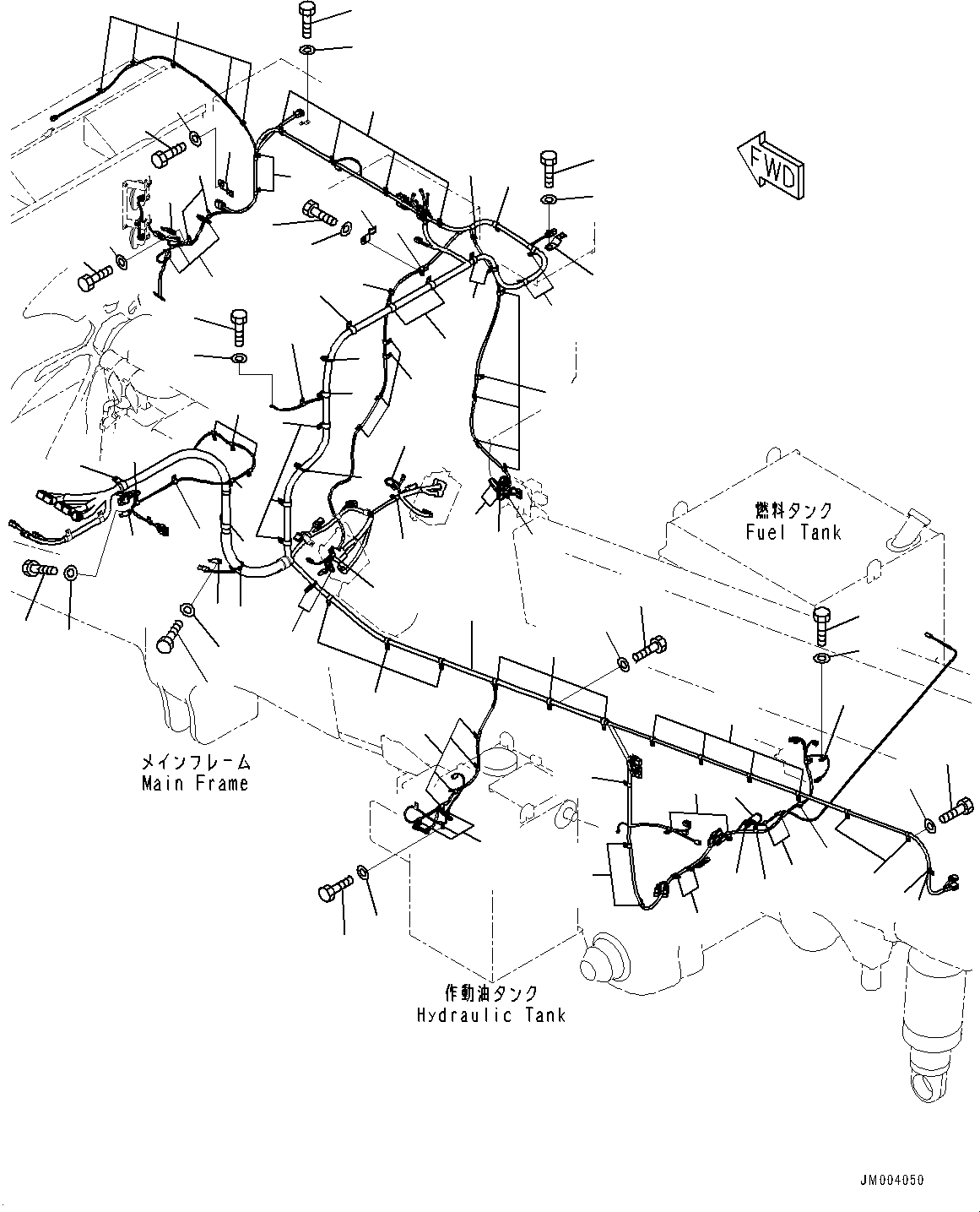 Komatsu parts book diagram for HD785-7 S/N 37001-UP: ELECTRIC WIRING HARNESS, MAIN WIRING HARNESS (1/2) (WITH EXTRA BAD FUEL AND POOR FUEL SPECIFICATION, WATER+DUST, ADDITIONAL FILT