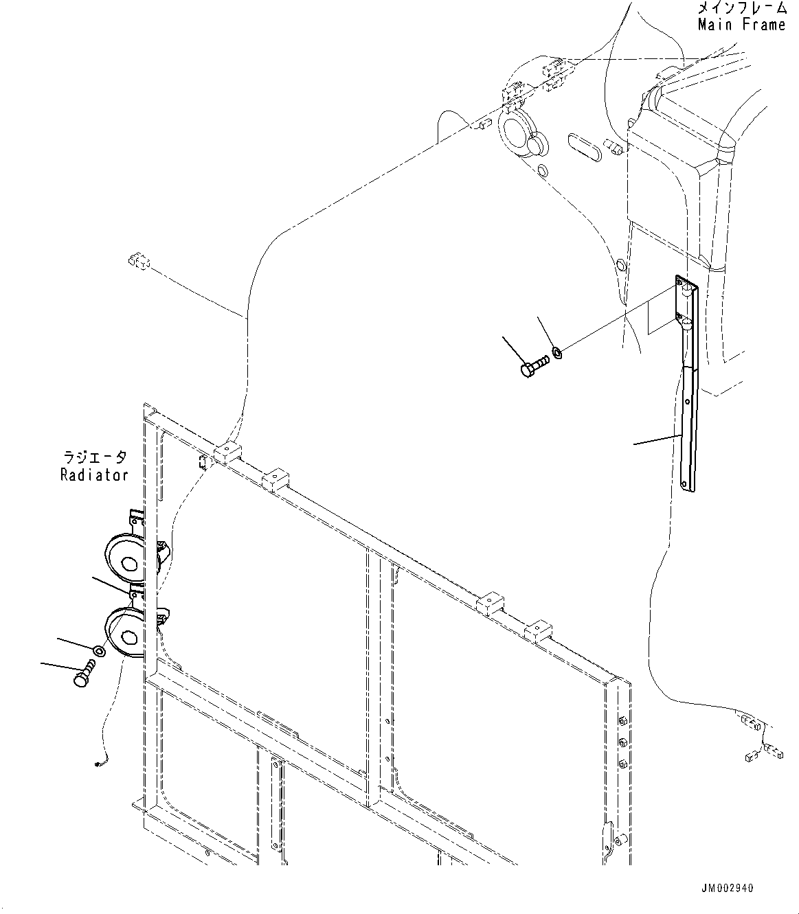 Komatsu parts book diagram for HD785-7 S/N 37001-UP: ELECTRIC WIRING HARNESS, HORN (WITH EXTRA BAD FUEL AND POOR FUEL SPECIFICATION, WATER+DUST, ADDITIONAL FILTER)(#30001-)