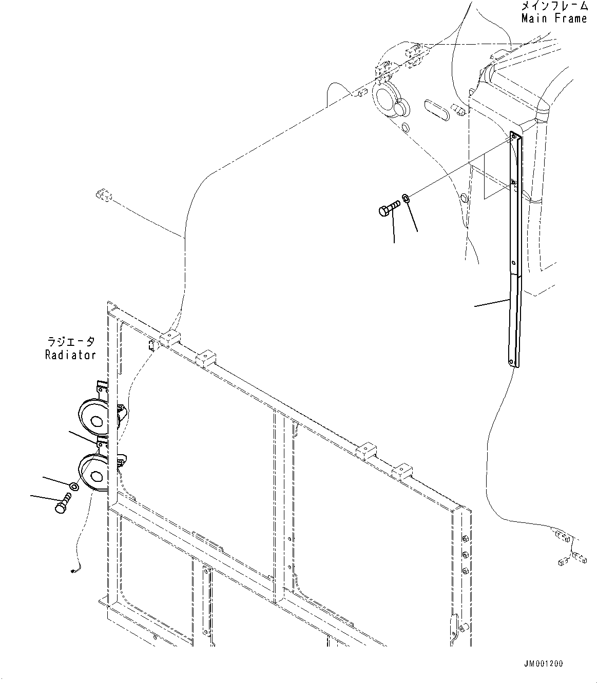 Komatsu parts book diagram for HD785-7 S/N 37001-UP: ELECTRIC WIRING HARNESS, HORN(#30001-)