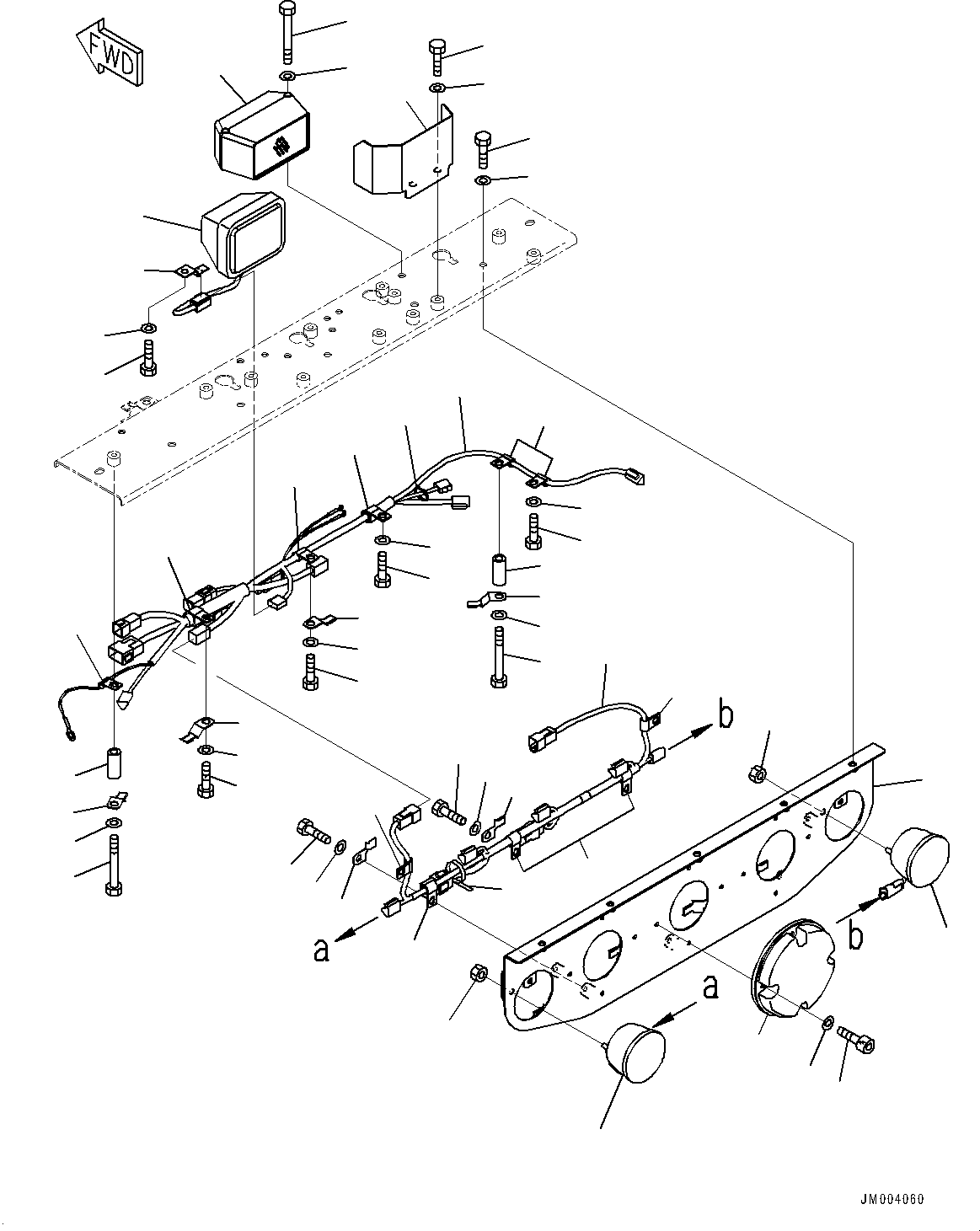 Komatsu parts book diagram for HD785-7 S/N 37001-UP: REAR COMBINATION LAMP AND BACKUP ALARM, LAMP AND BUZZER(#30001-32795)
