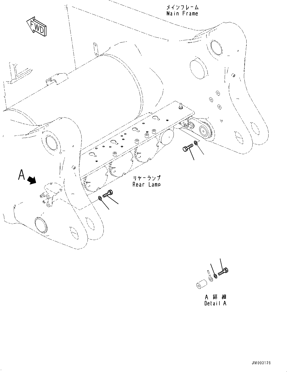 Komatsu parts book diagram for HD785-7 S/N 37001-UP: REAR COMBINATION LAMP AND BACKUP ALARM, MOUNTING(#30001-)