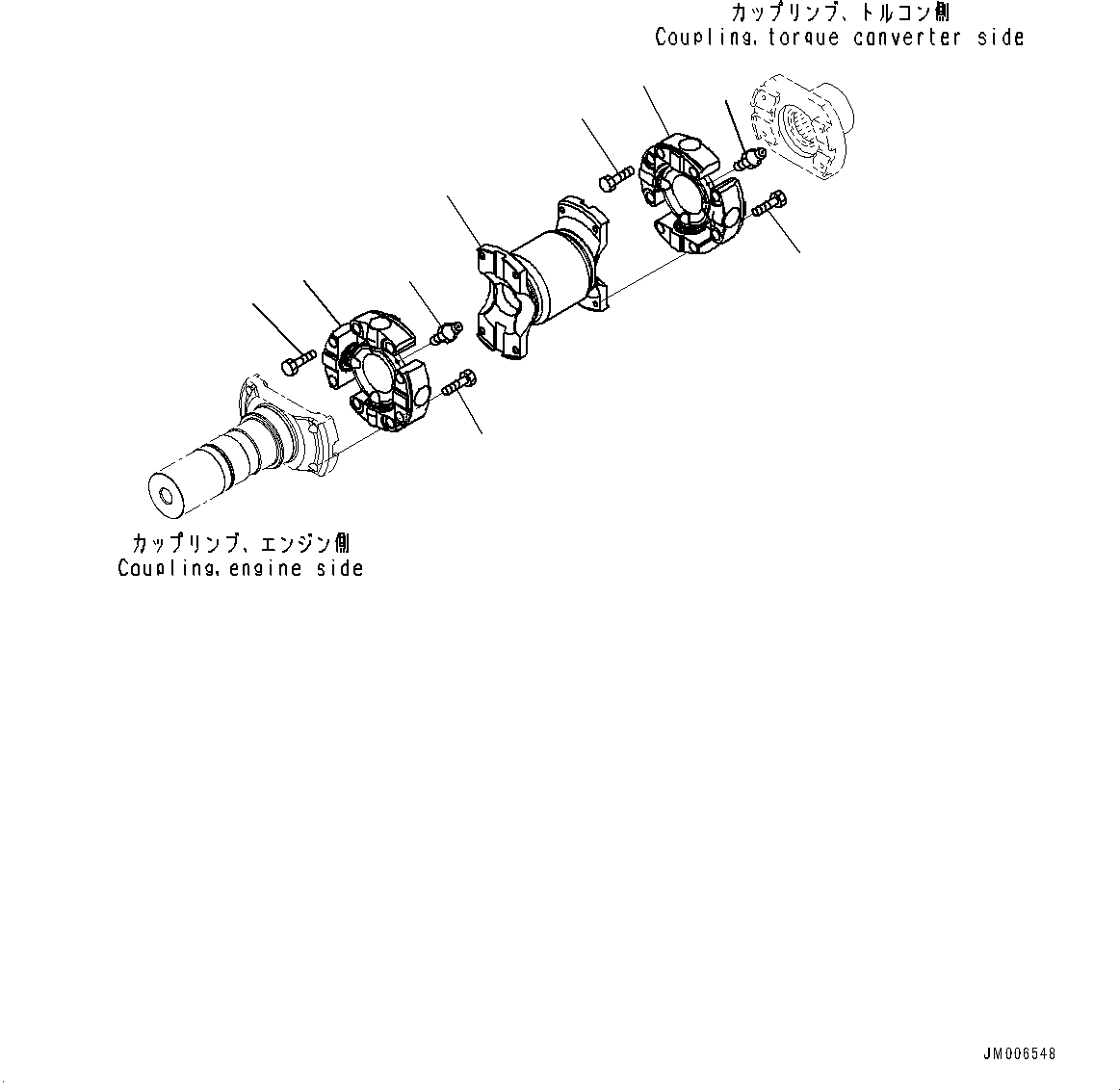 Komatsu parts book diagram for HD785-7 S/N 37001-UP: FRONT DRIVE SHAFT, (#30001-)