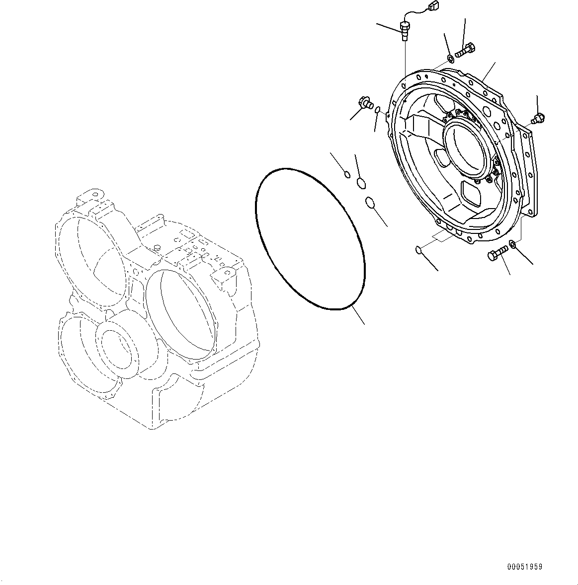 Komatsu parts book diagram for HD785-7 S/N 37001-UP: TORQUE CONVERTER AND TRANSMISSION, REAR HOUSING(#30001-33226)