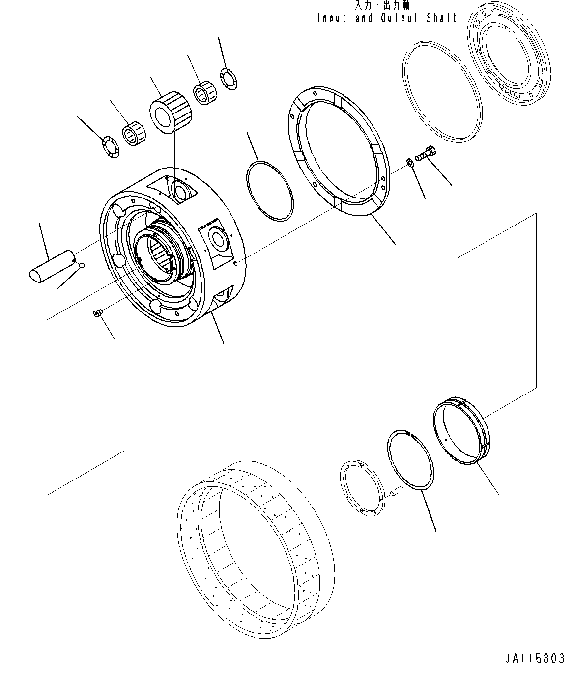 Komatsu parts book diagram for HD785-7 S/N 37001-UP: TORQUE CONVERTER AND TRANSMISSION, CARRIER (1/4)(#30001-)