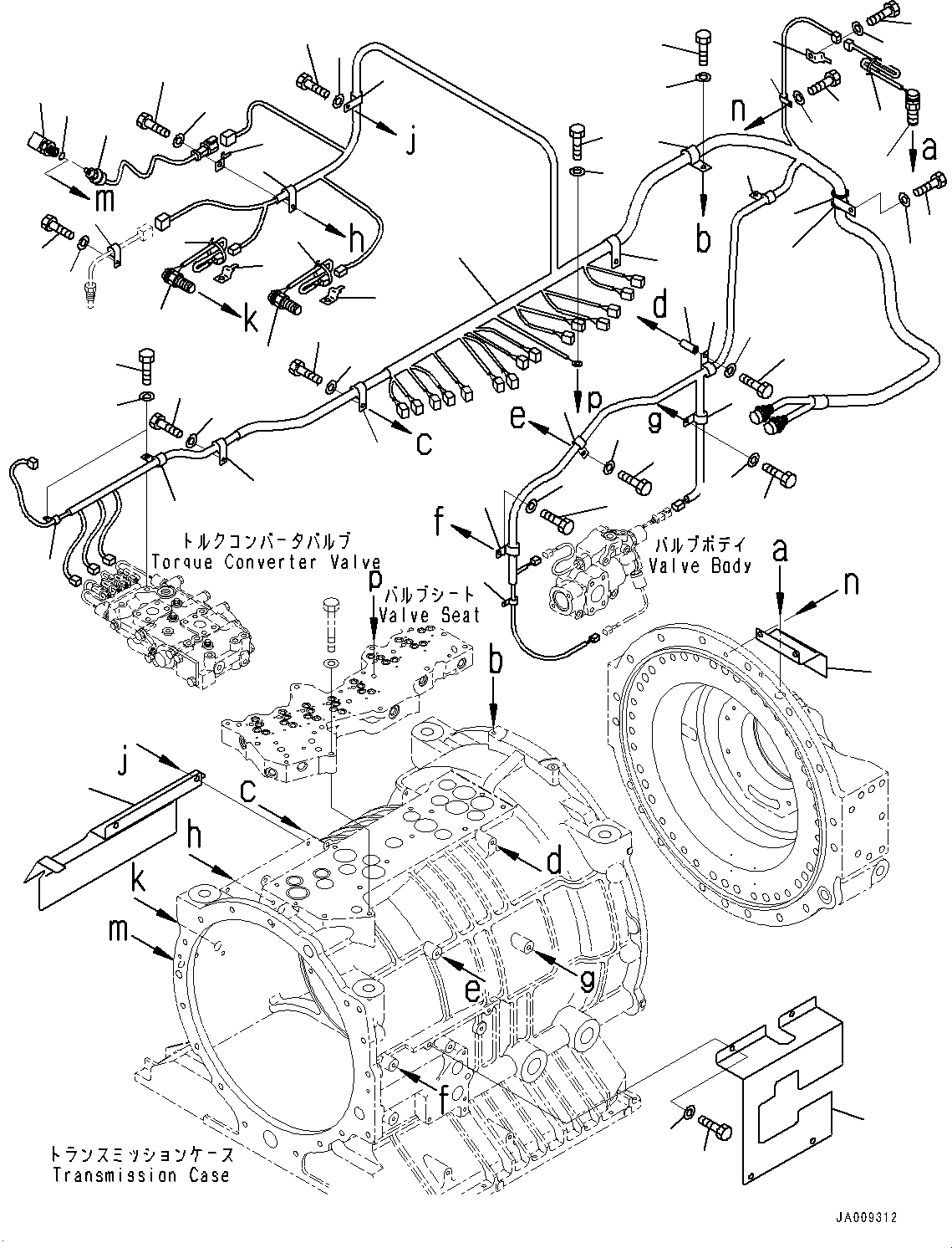 Komatsu parts book diagram for HD785-7 S/N 37001-UP: TORQUE CONVERTER AND TRANSMISSION, SENSOR(#30001-)