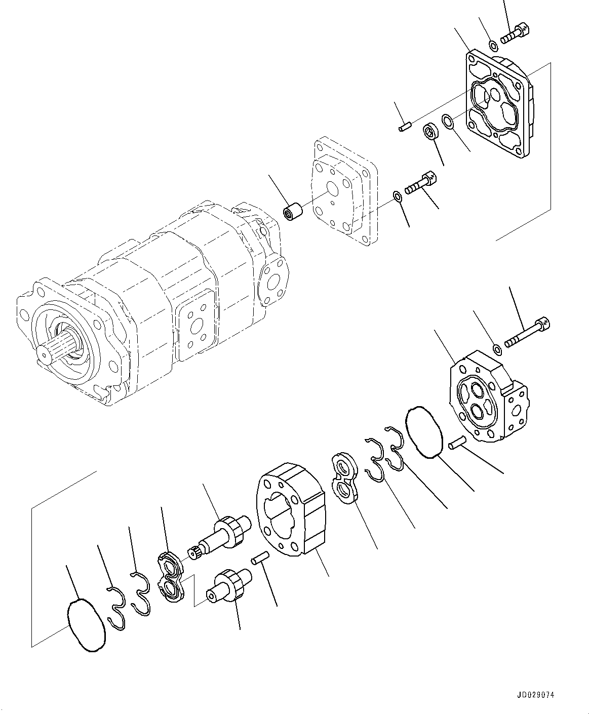 Komatsu parts book diagram for HD785-7 S/N 37001-UP: TORQUE CONVERTER AND TRANSMISSION, INNER PARTS, HYDRAULIC PUMP (2/2) (TRANSMISSION AND TORQUE CONVERTER LUBRICATION PUMP)(#30001