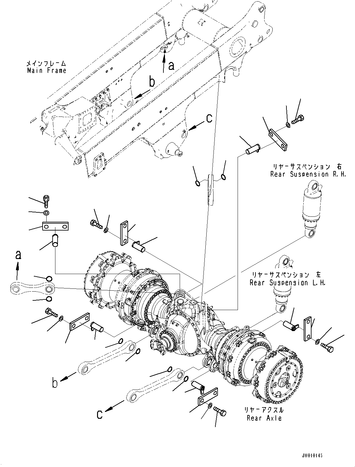Komatsu parts book diagram for HD785-7 S/N 37001-UP: REAR AXLE, PIN(#30615-)
