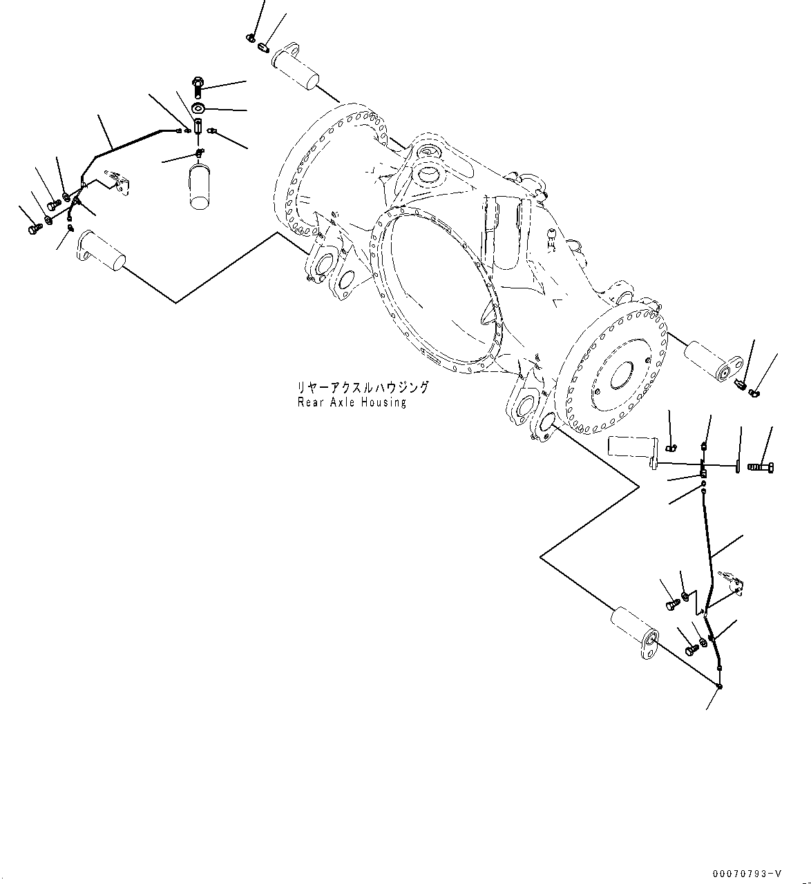Komatsu parts book diagram for HD785-7 S/N 37001-UP: REAR AXLE, LUBRICATION(#30001-30399)