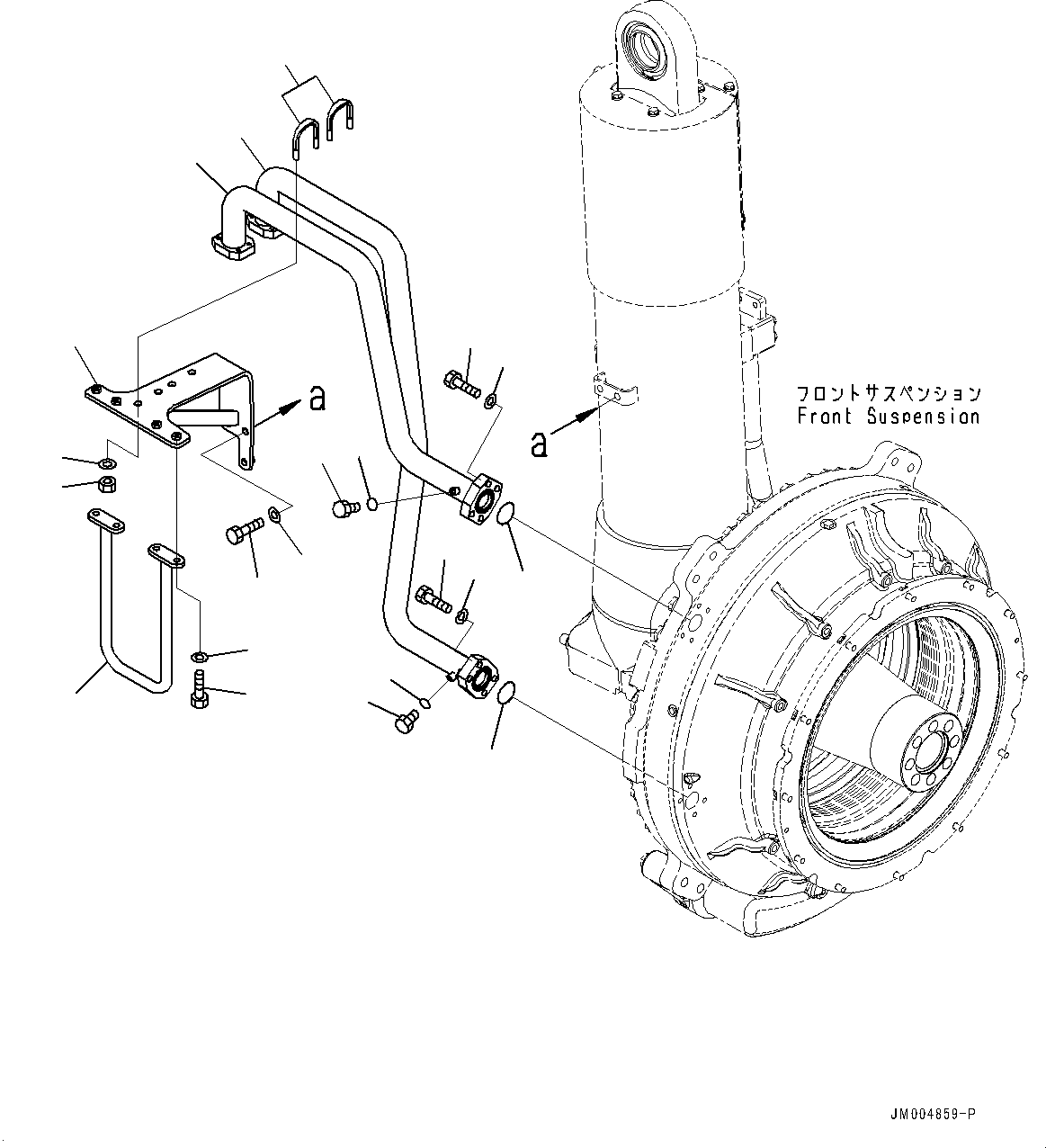 Komatsu parts book diagram for HD785-7 S/N 37001-UP: FRONT AXLE, BRAKE COOLER PIPING (2/2)(#31800-)