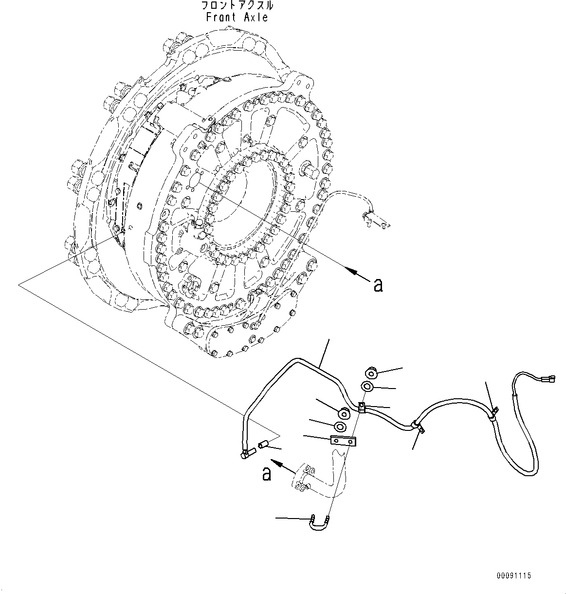 Komatsu parts book diagram for HD785-7 S/N 37001-UP: FRONT AXLE, ABS SENSOR, R.H.(#31800-)