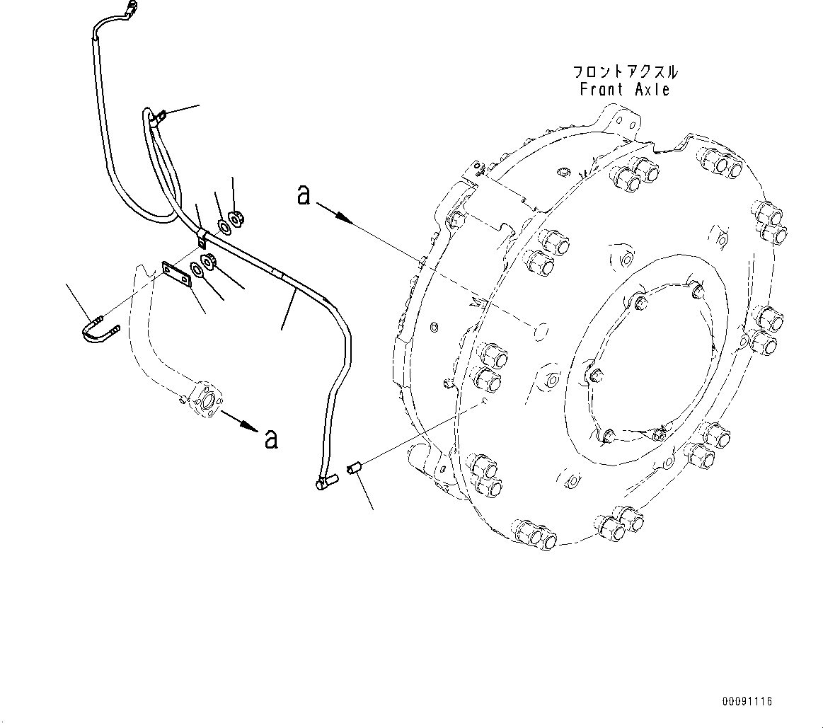 Komatsu parts book diagram for HD785-7 S/N 37001-UP: FRONT AXLE, ABS SENSOR, L.H.(#31800-)