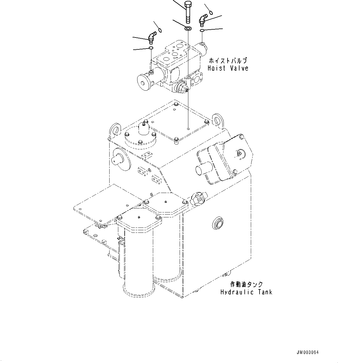 Komatsu parts book diagram for HD785-7 S/N 37001-UP: HYDRAULIC TANK, HOIST VALVE MOUNTING(#30001-)