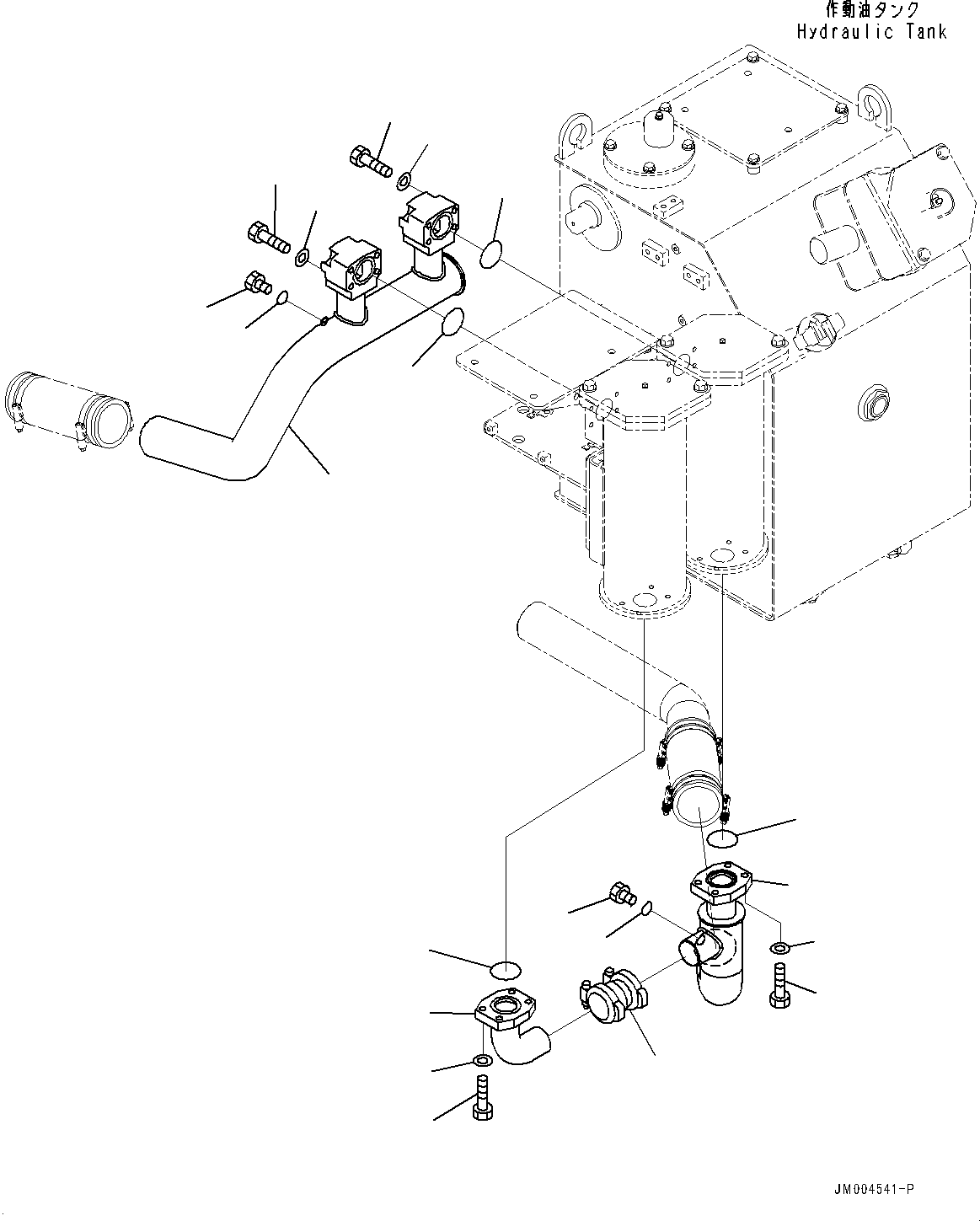 Komatsu parts book diagram for HD785-7 S/N 37001-UP: HYDRAULIC TANK, COOLANT PIPING(#30001-)